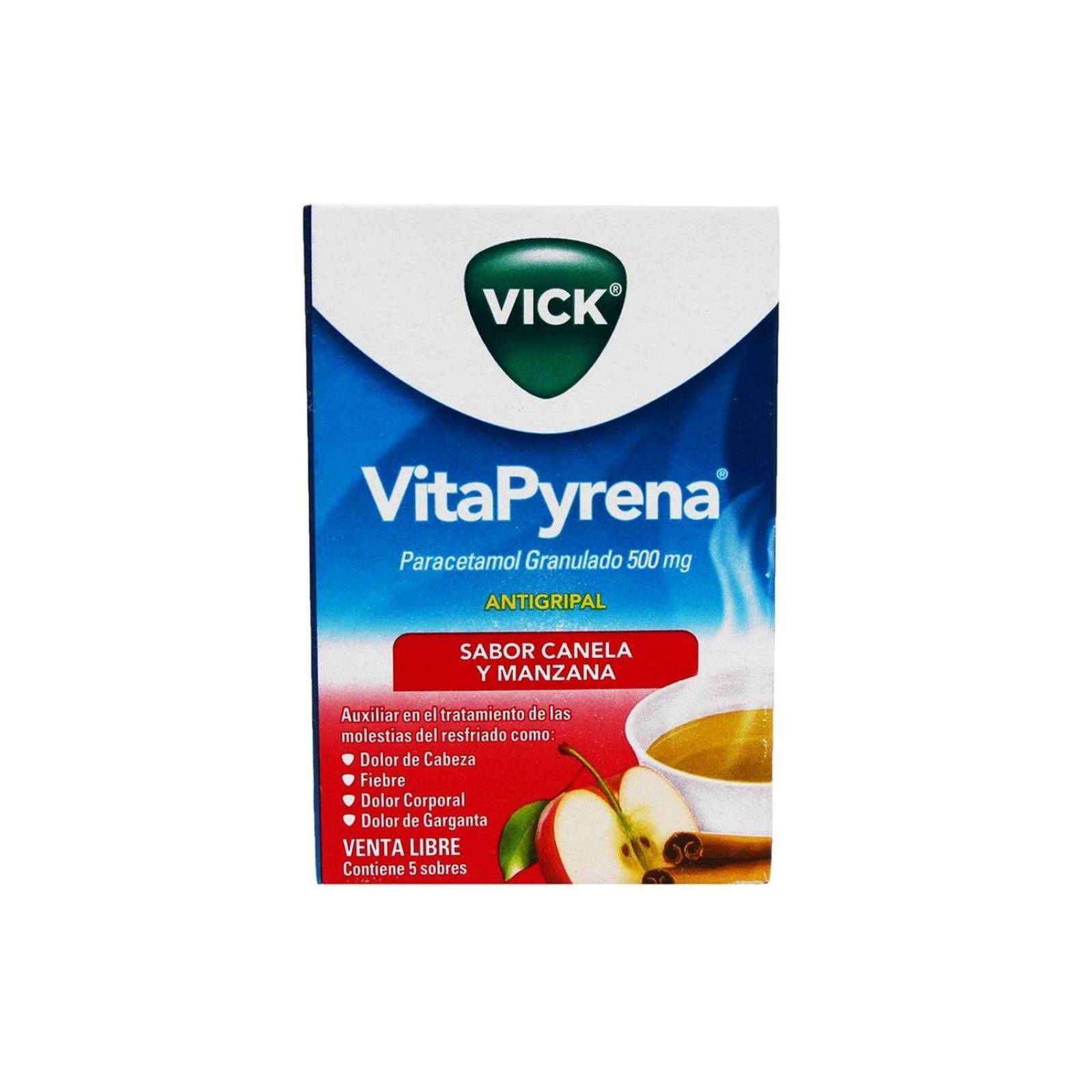 Vick Vitapyrena Caja Con 5 Sobres Sabor A Manzana Canela 
