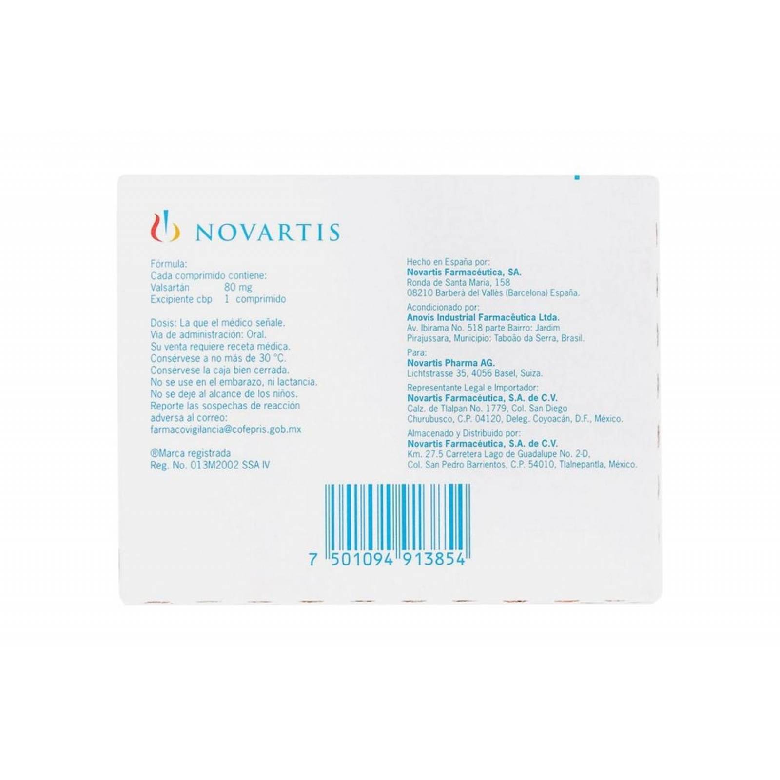 Diovan 80 mg Caja Con 14 Comprimidos 