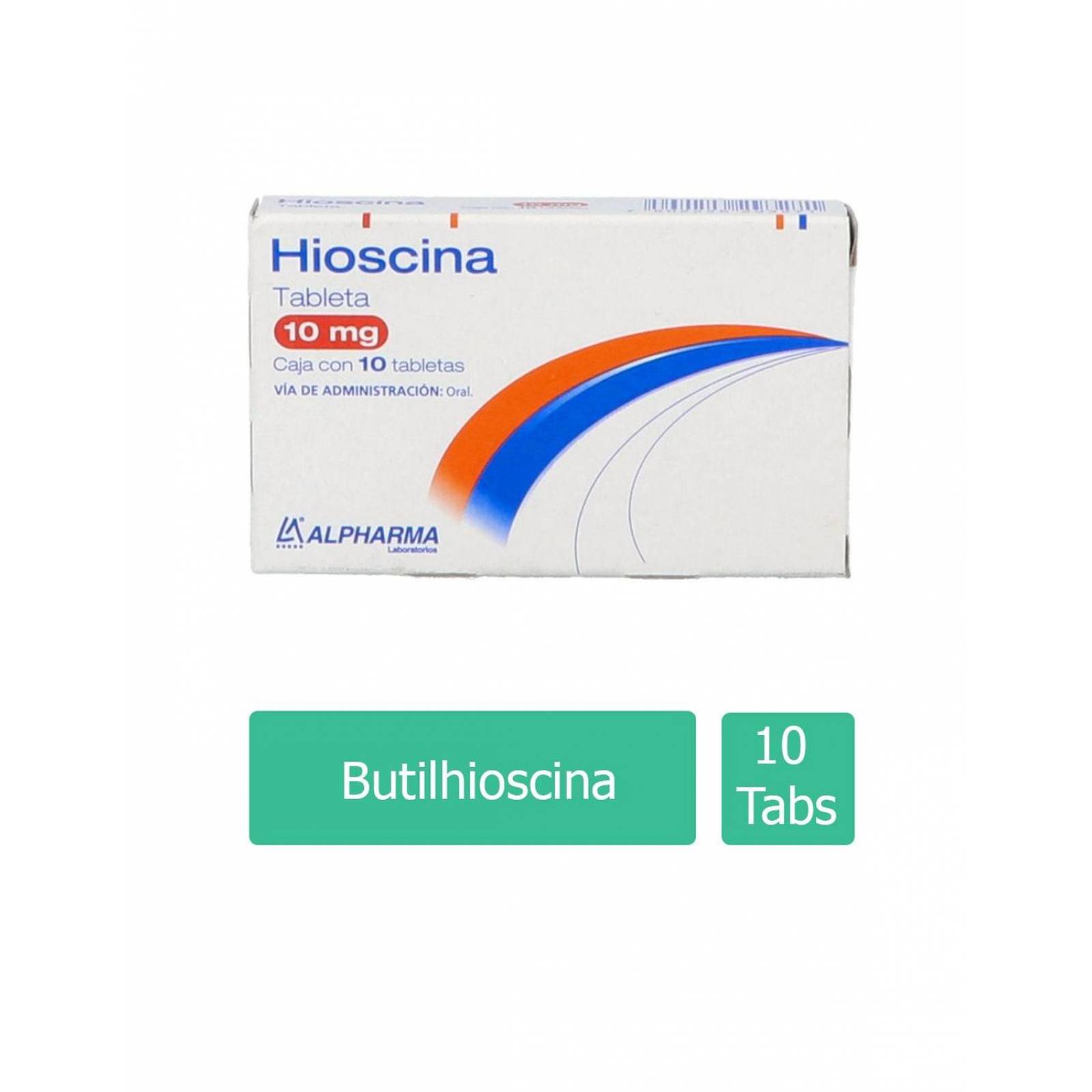 Butilhioscina 10mg Caja Con 10 Tabletas. 