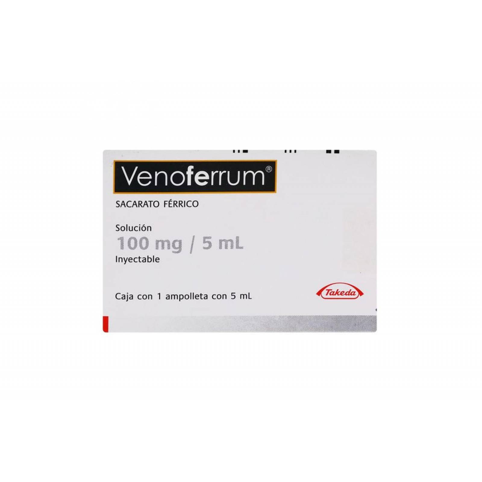 Venoferrum 100mg/5mL Caja Con 1 Ampolleta De 5mL 