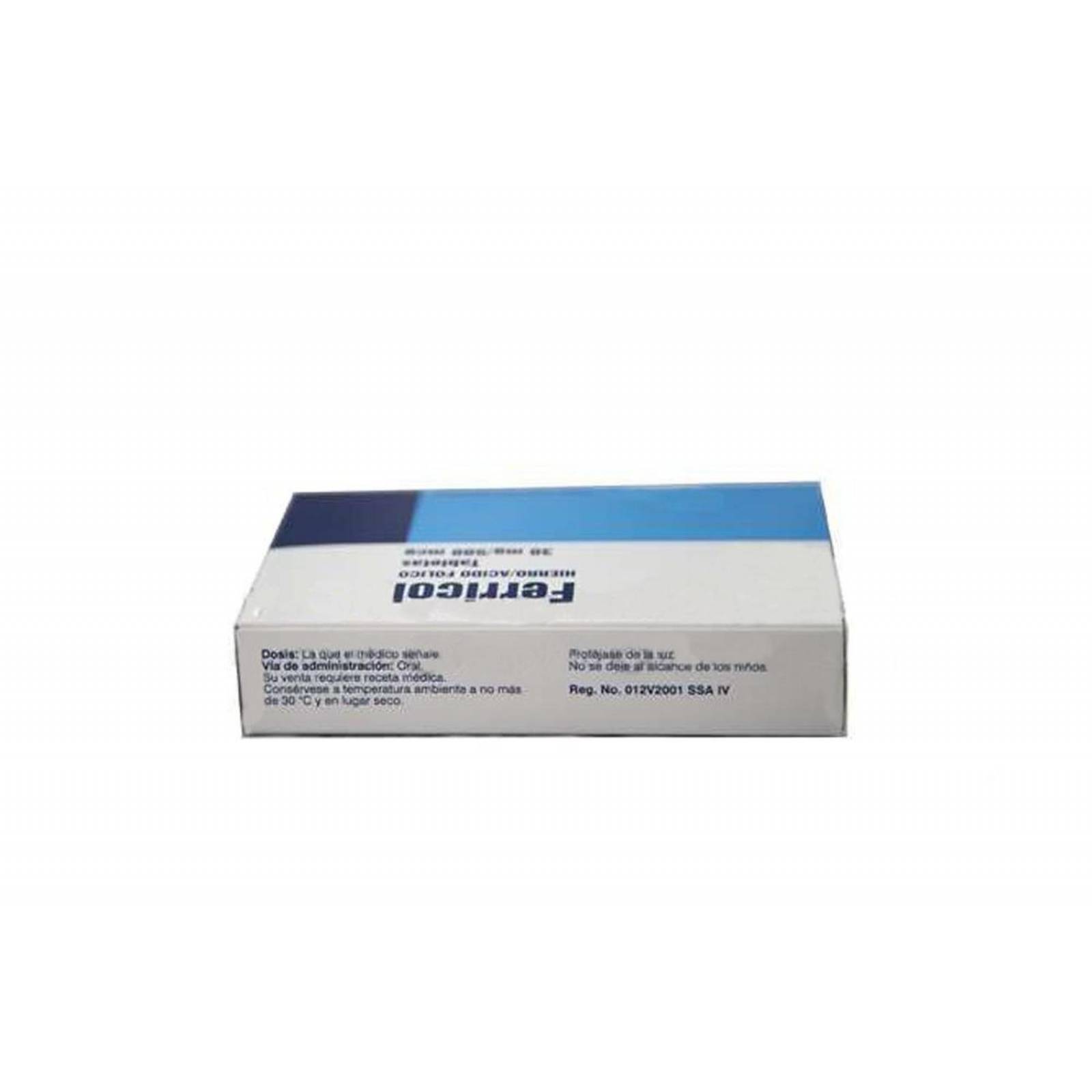 Ferricol 30 mg / 500 Mcg Caja Con 30 Tabletas 