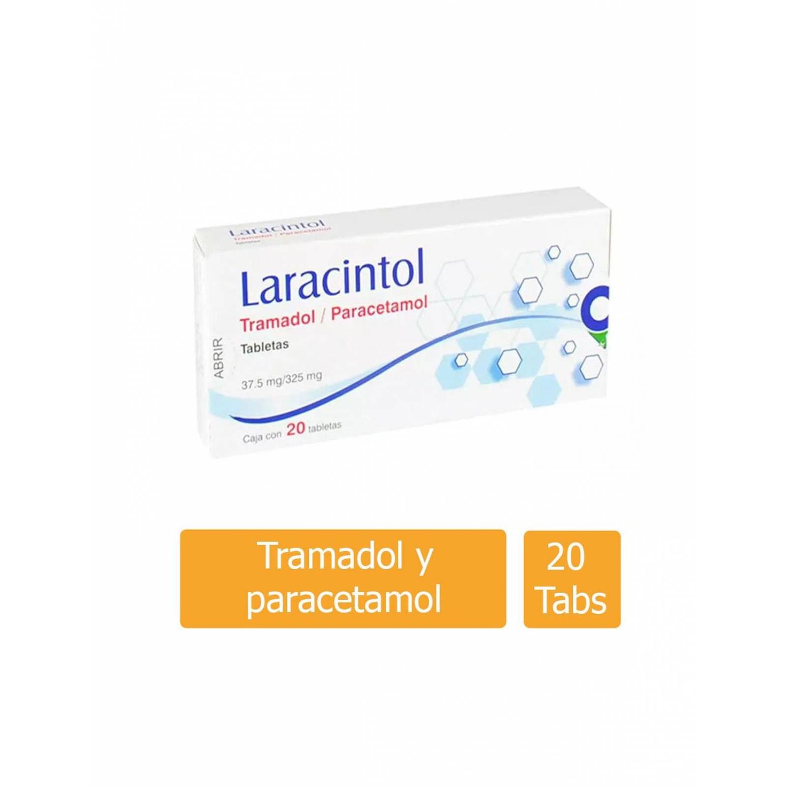 Laracintol 37.5 mg / 325 mg Caja Con 20 tabletas 