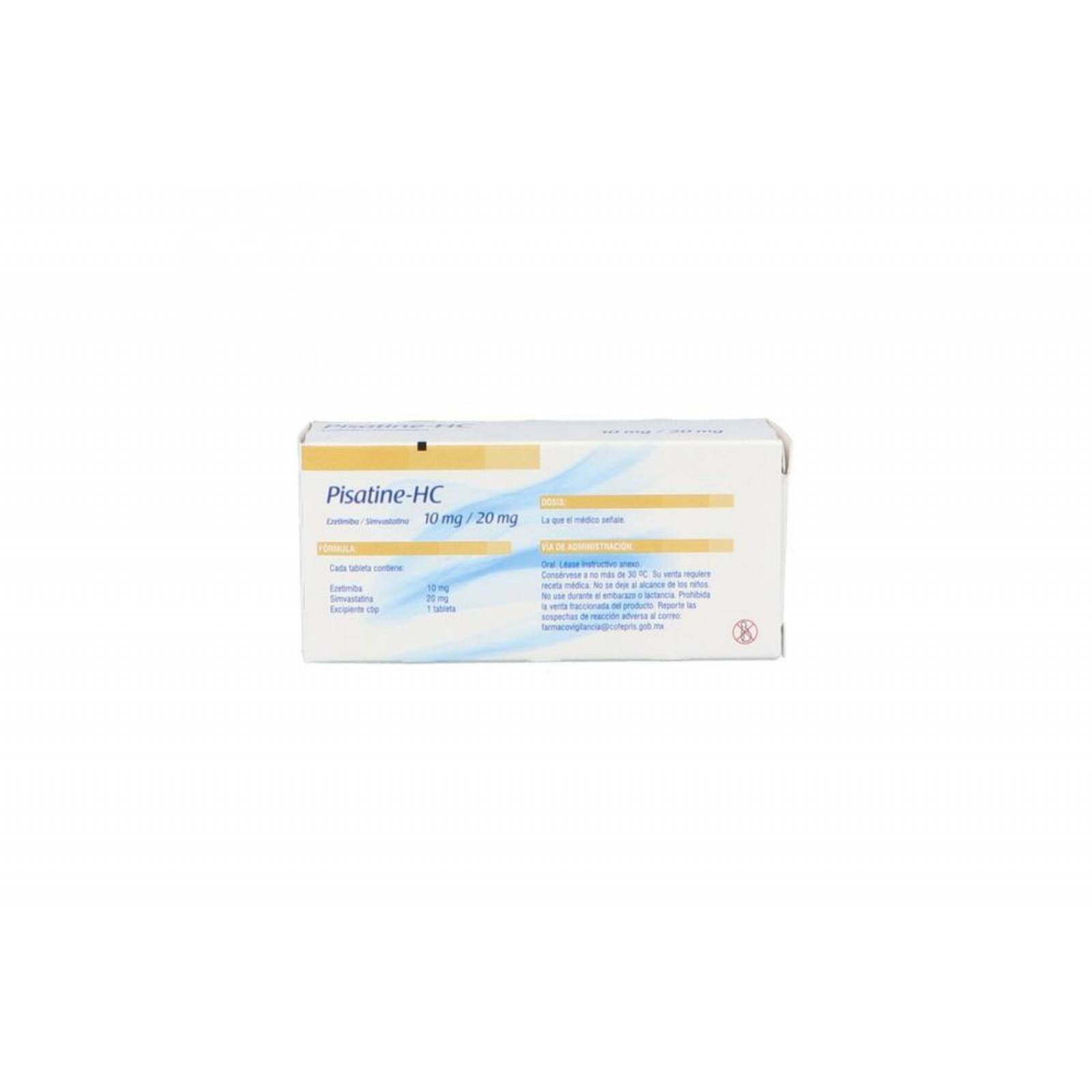 Pisatine -HC 10 mg / 20 mg Caja Con 28 Tabletas 