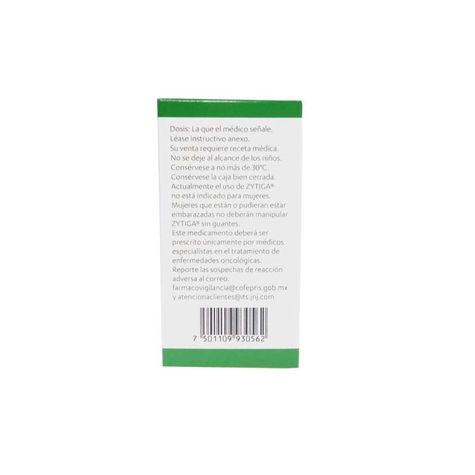 Zytiga 500 mg Caja Con Frasco Con 60 Tabletas 