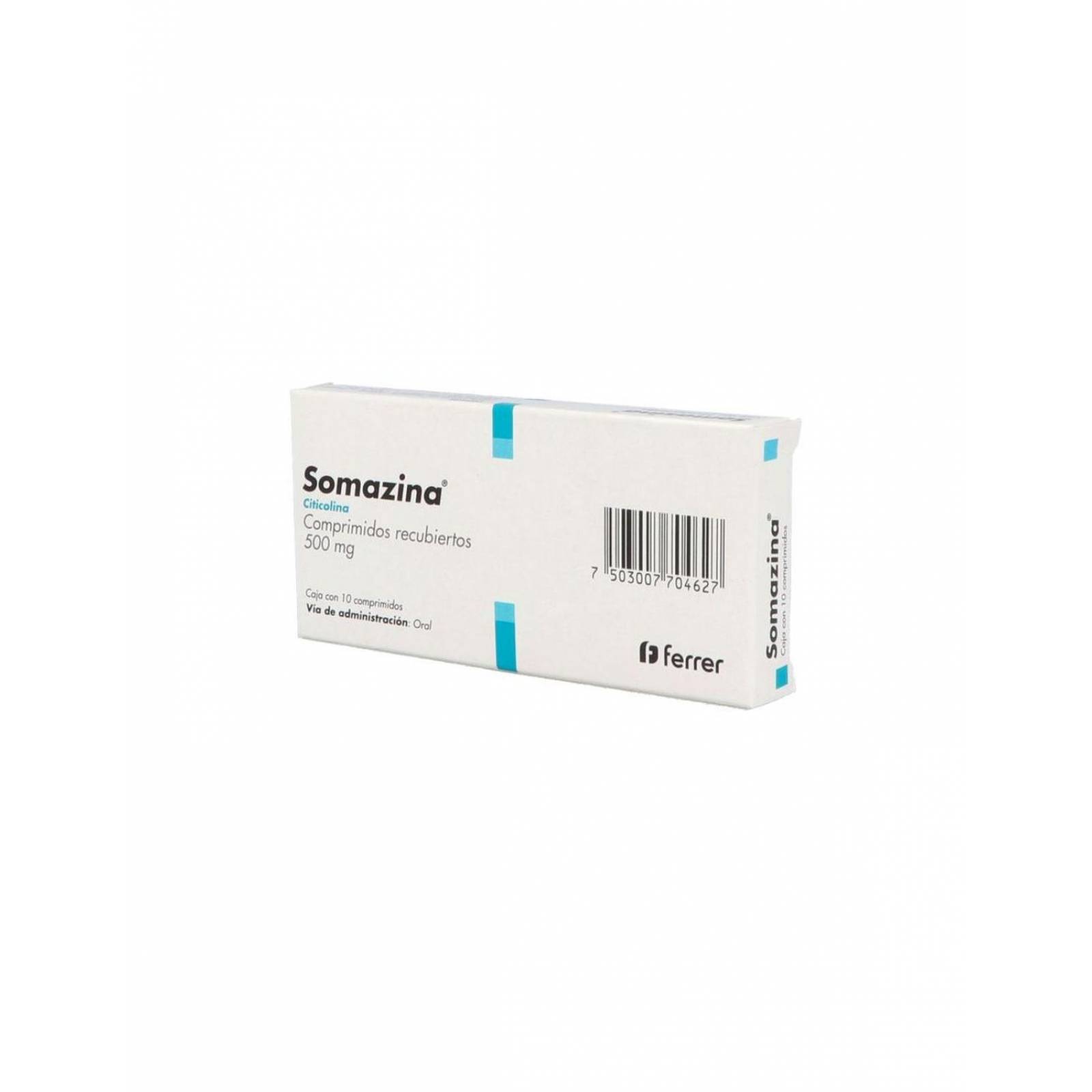 Somazina 500 mg Caja Con 10 Comprimidos Recubiertos 