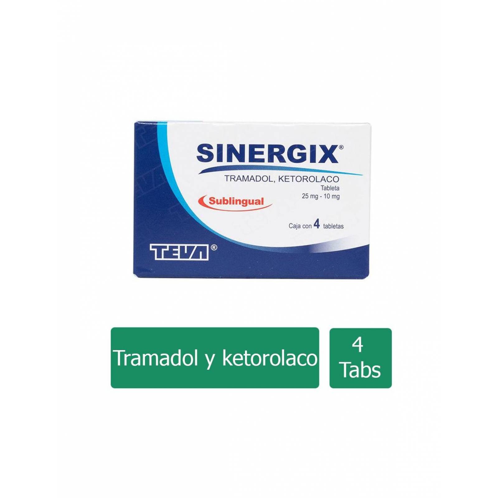 Sinergix 25 mg/10 mg Caja Con 4 Tabletas Sublinguales 
