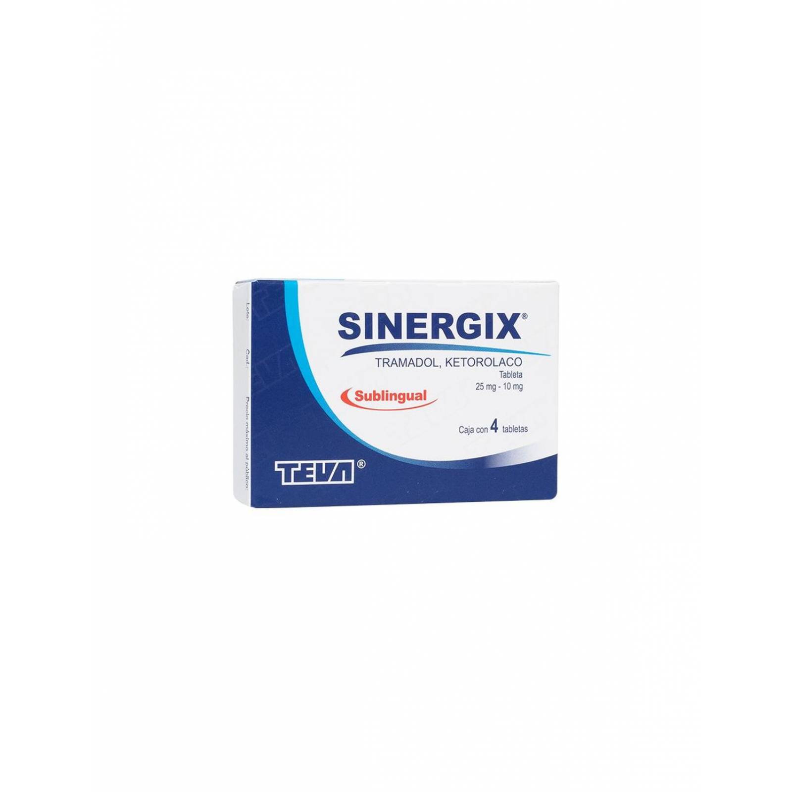 Sinergix 25 mg/10 mg Caja Con 4 Tabletas Sublinguales 