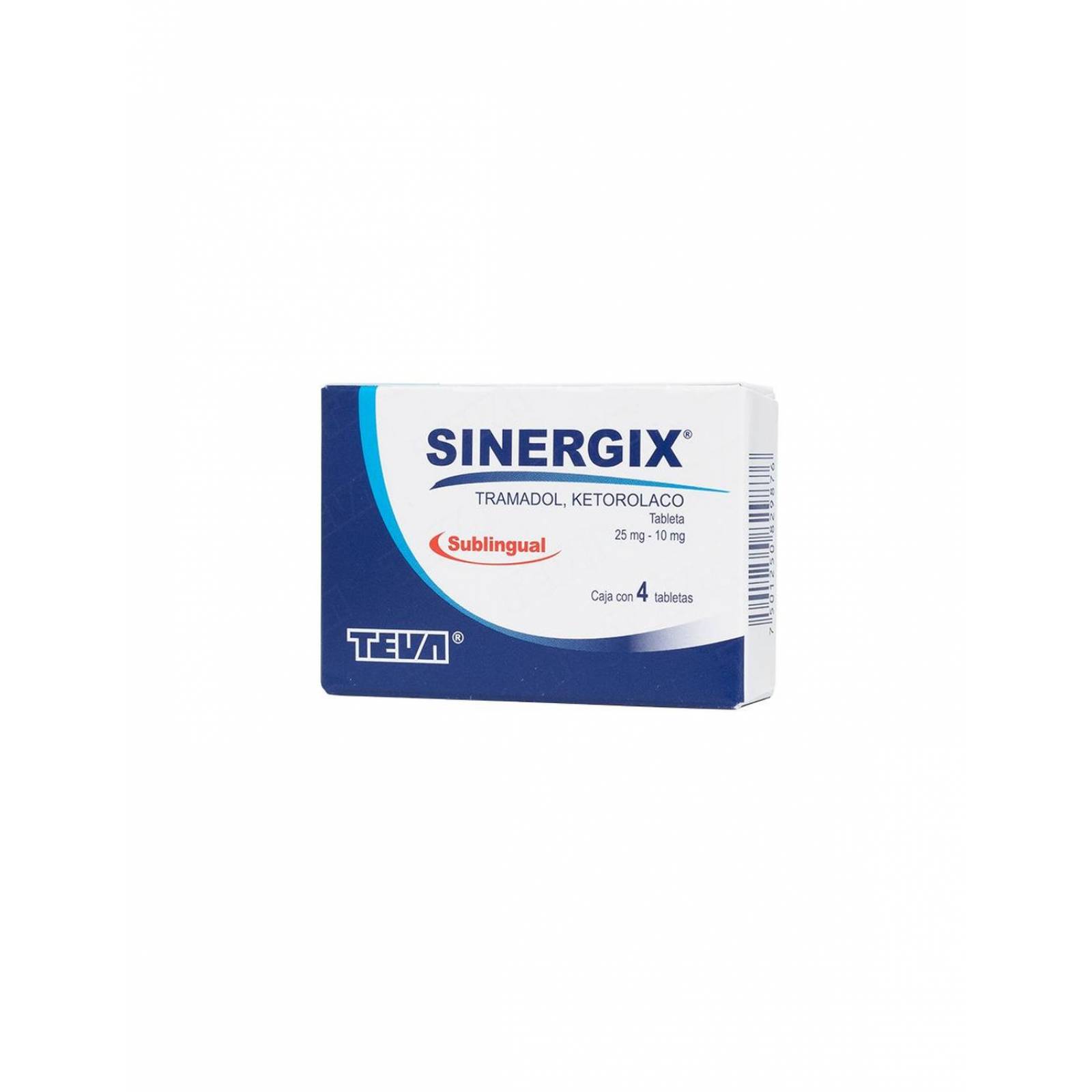 Sinergix 25 mg/10 mg Caja Con 4 Tabletas Sublinguales 