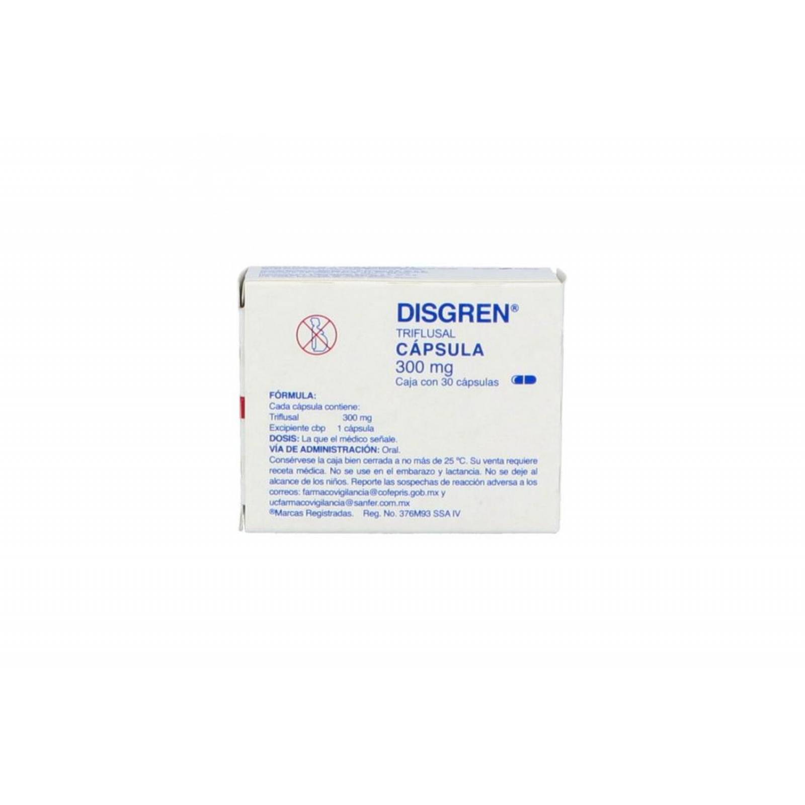 Disgren 300 mg Caja Con 30 Cápsulas - RX 