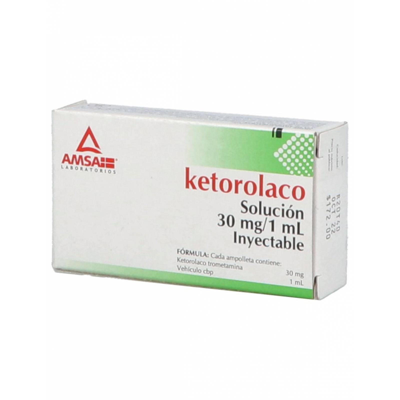 Ketorolaco 30 mg/mL Solución Inyectable 3 Ampolletas 