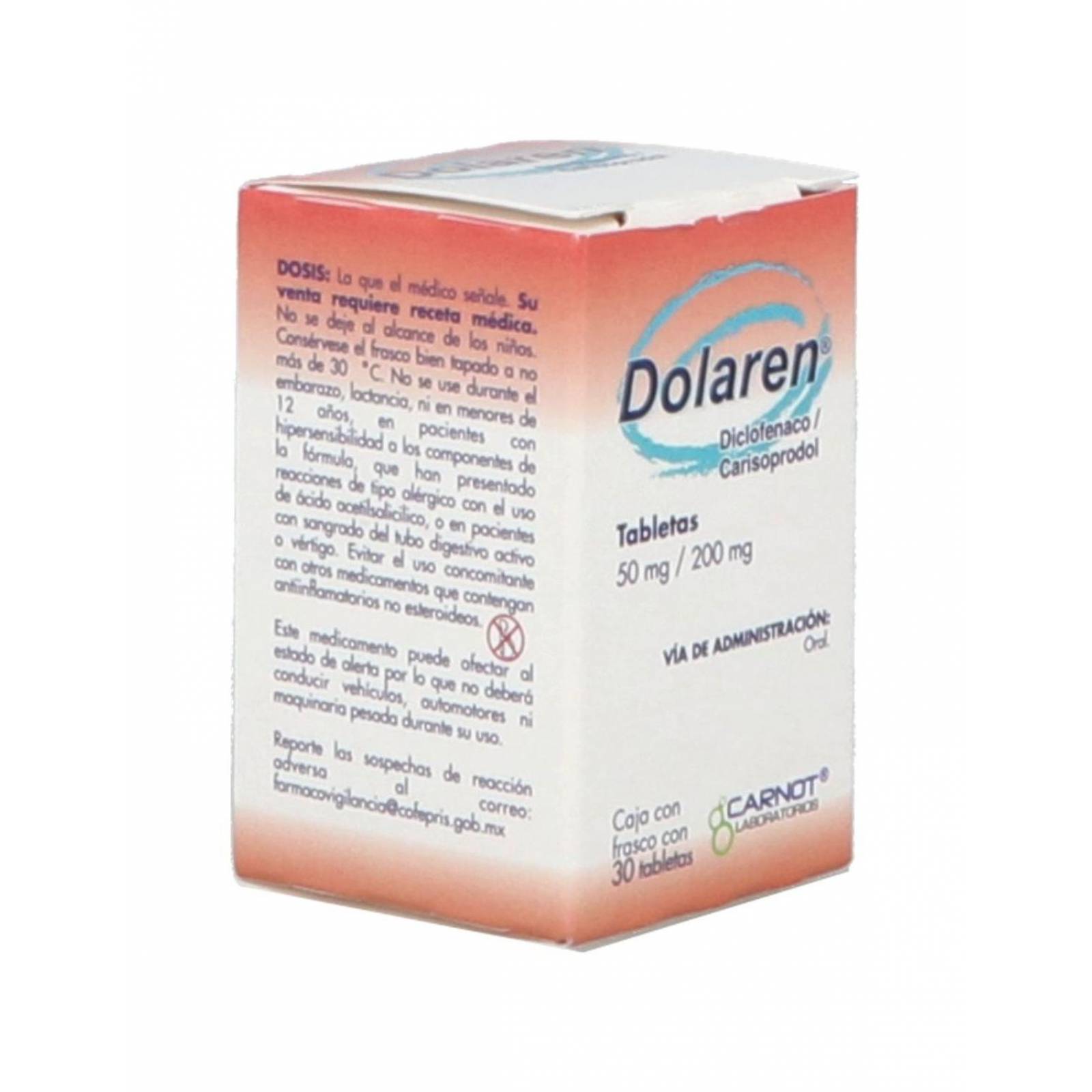 Dolaren 50 mg/200 mg Caja Con Frasco Con 30 Tabletas 