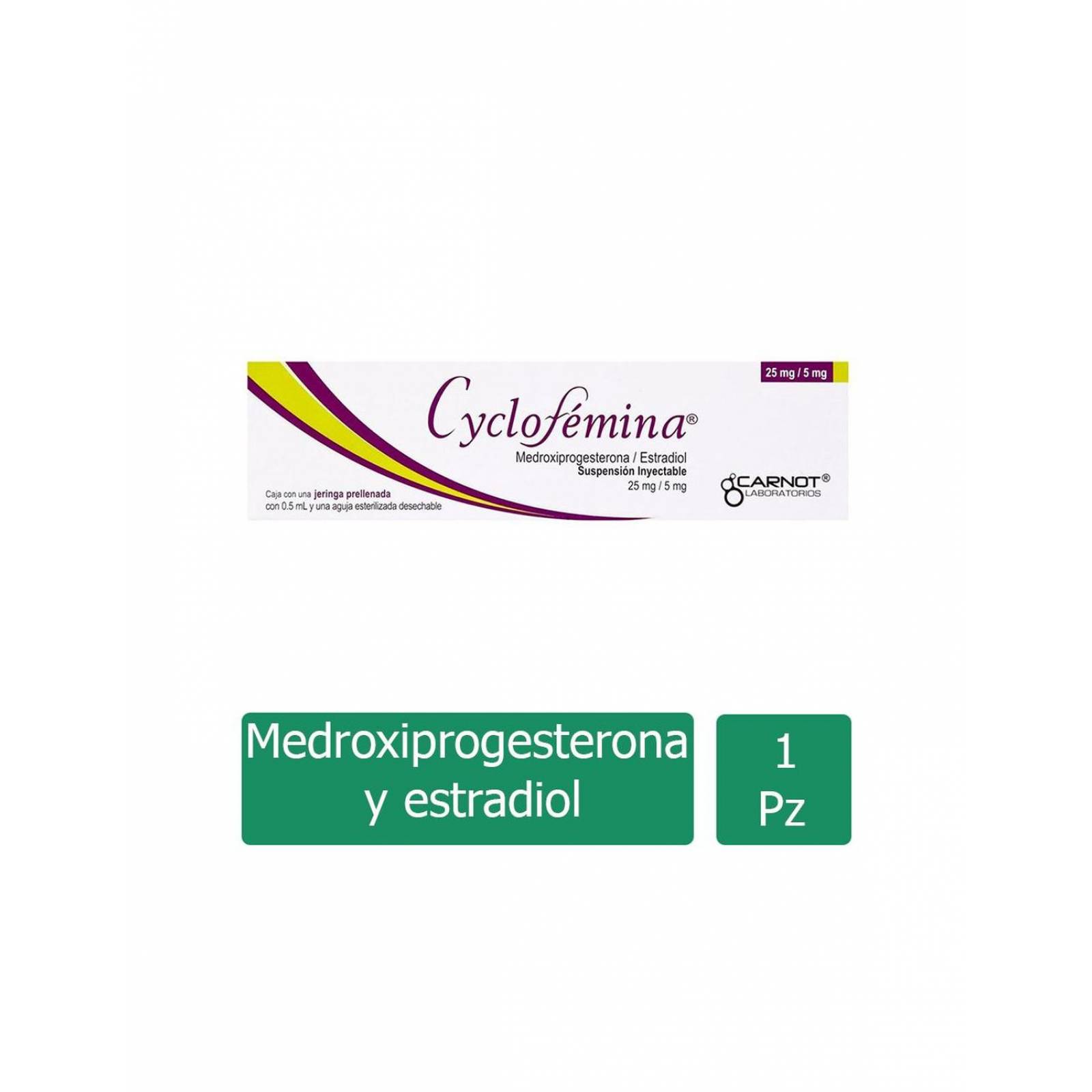 Cyclofemina Suspensión Inyectable 25 mg / 5 mg Caja Con 1 Jeringa Prellenada 