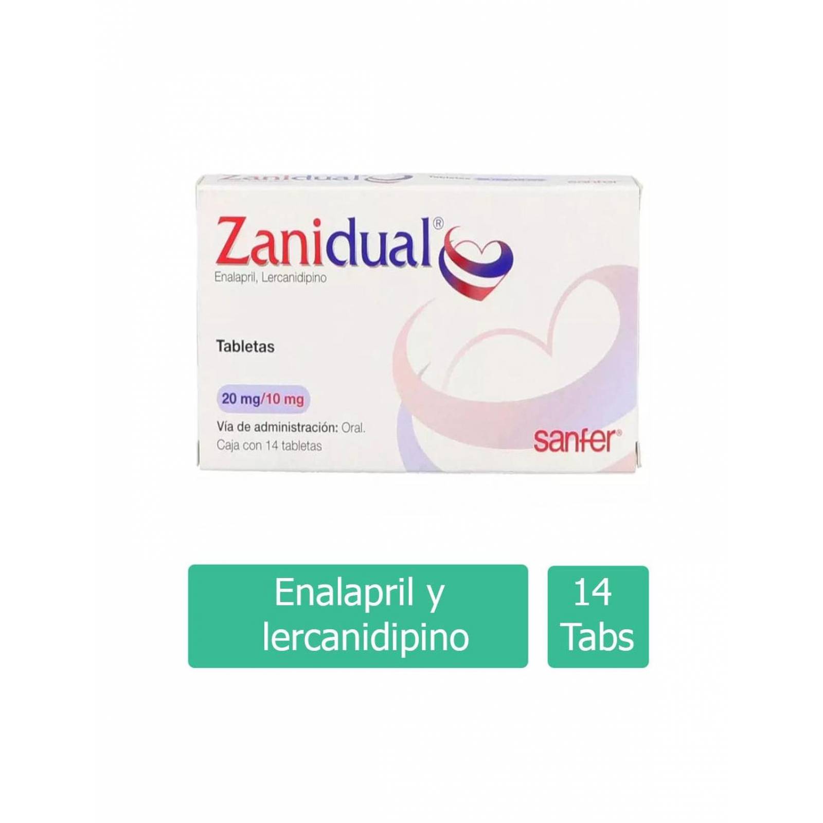 Zanidual 20 mg/10 mg Con 14 Tabletas 