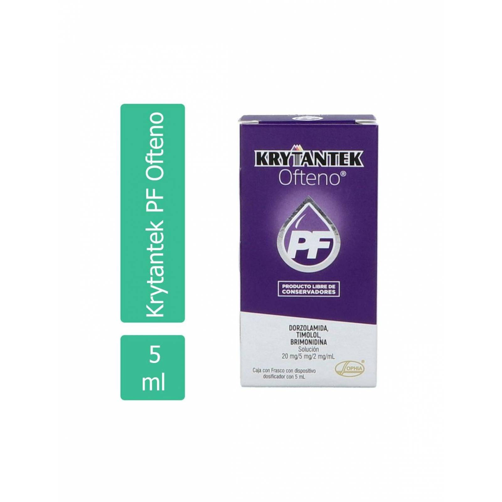 KrytanTek PF Ofteno 20 mg/5 mg /2 mg/mL Caja Con Dispositivo Dosificador Con 5 mL 