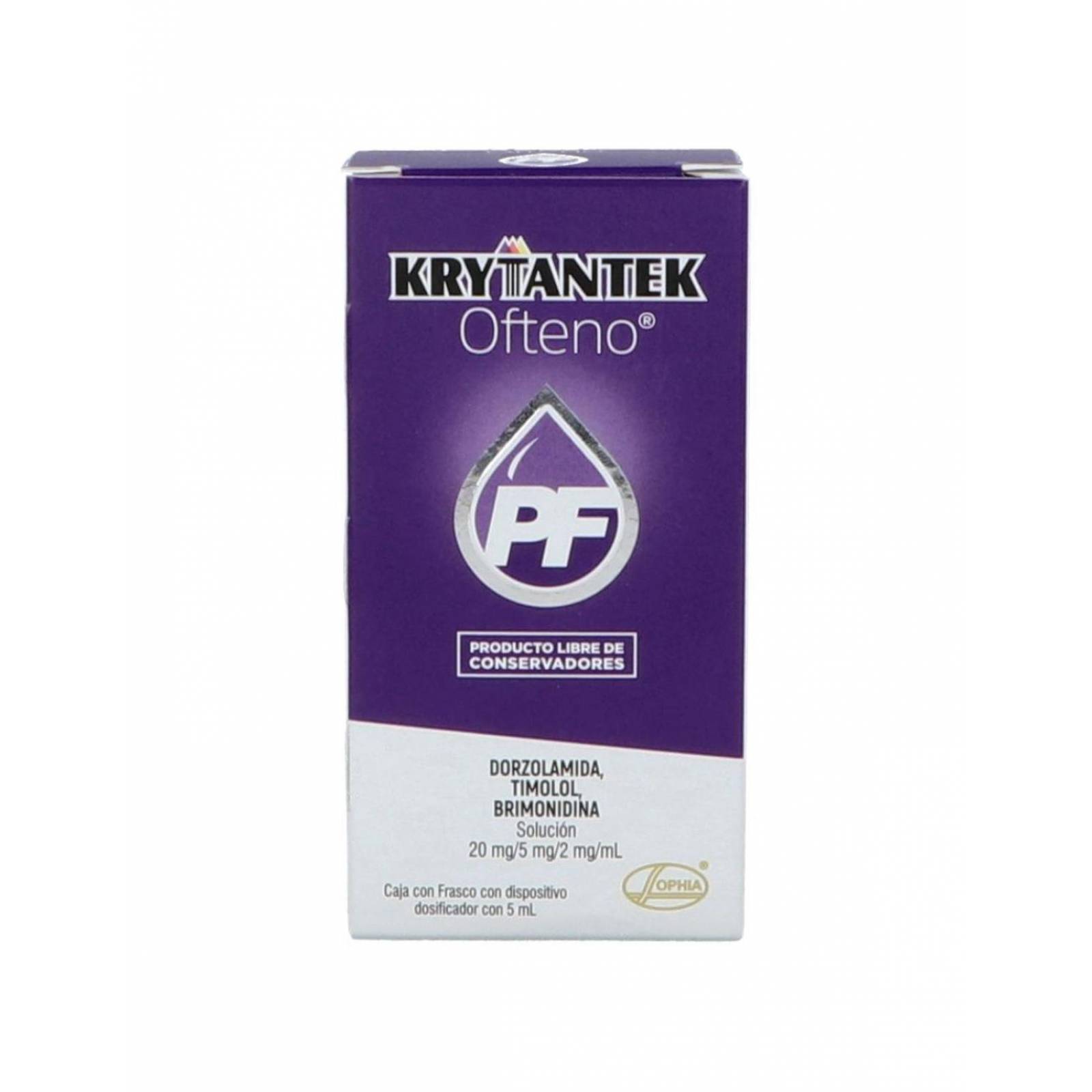 KrytanTek PF Ofteno 20 mg/5 mg /2 mg/mL Caja Con Dispositivo Dosificador Con 5 mL 