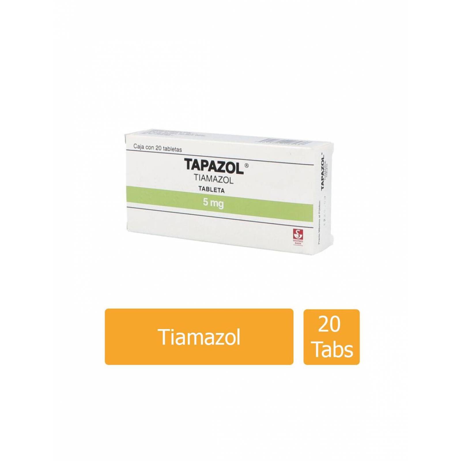 Tapazol 5 mg Caja Con 20 Tabletas 