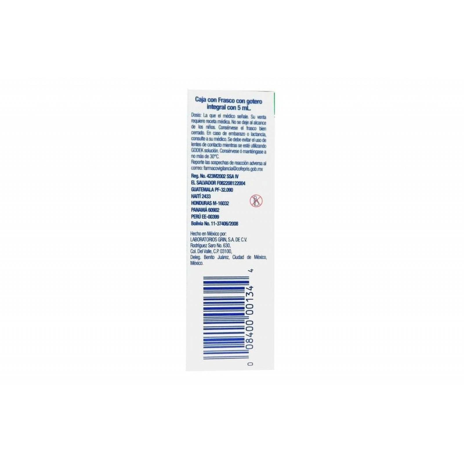 Godek Solución Caja Con Frasco Gotero 5 mL 