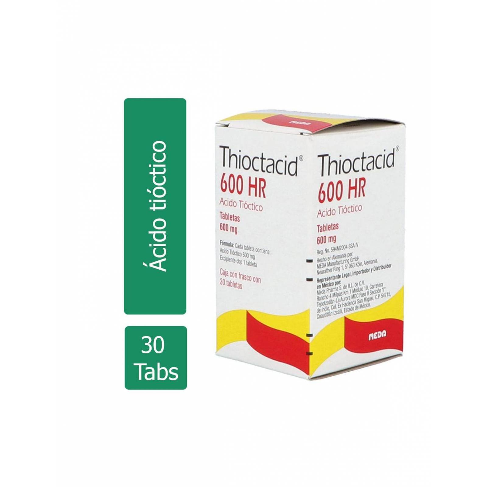 Thioctacid 600 HR 600 mg Frasco Con 30 Tabletas 