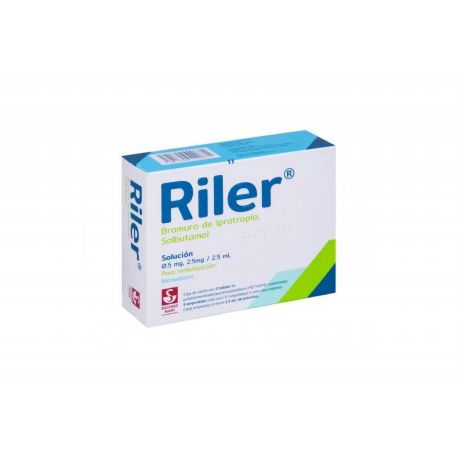 Riler Solución Para Nebulización Caja Con 10 Ampolletas De 2.5 mL 
