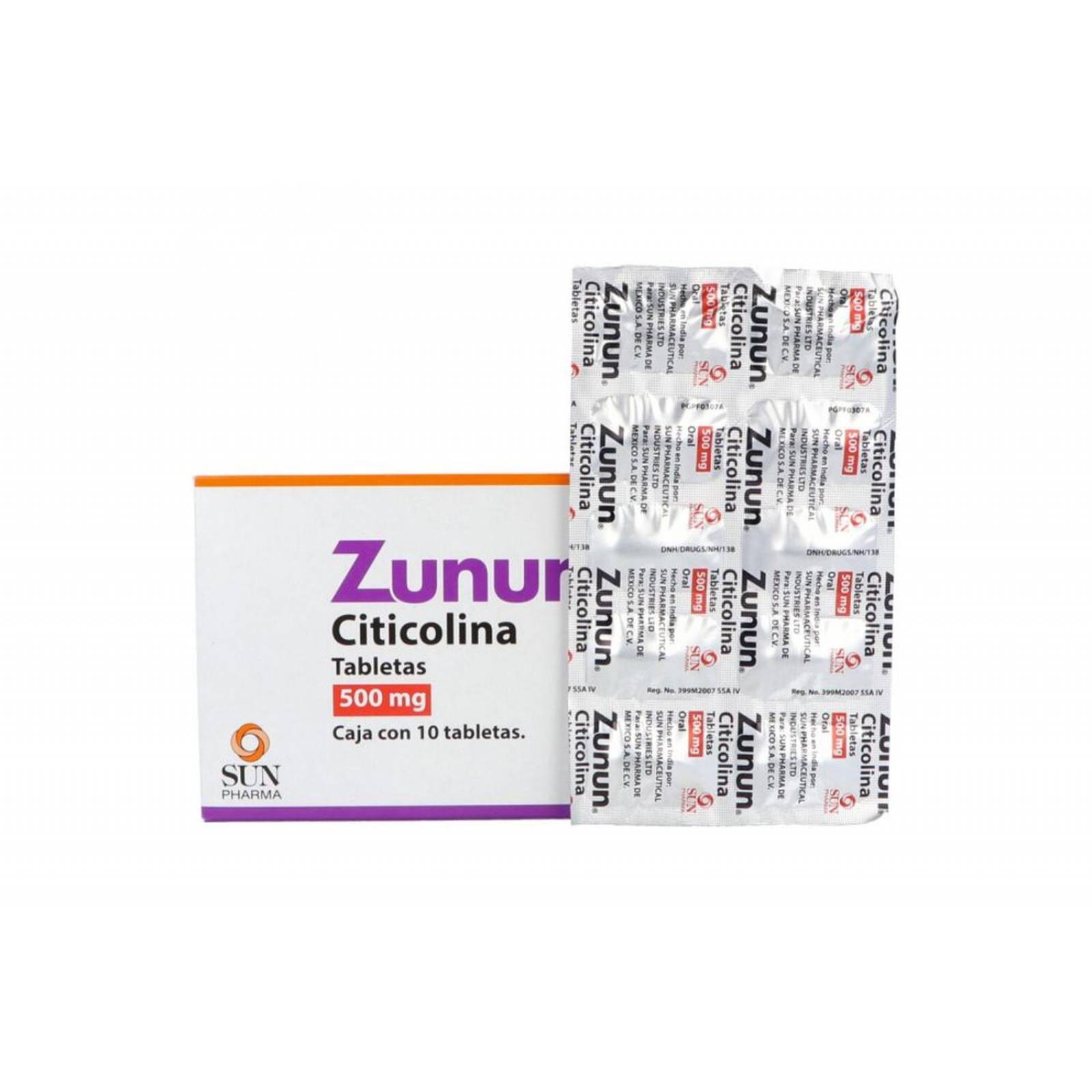 Zunun 500 mg Caja Con 10 Tabletas 