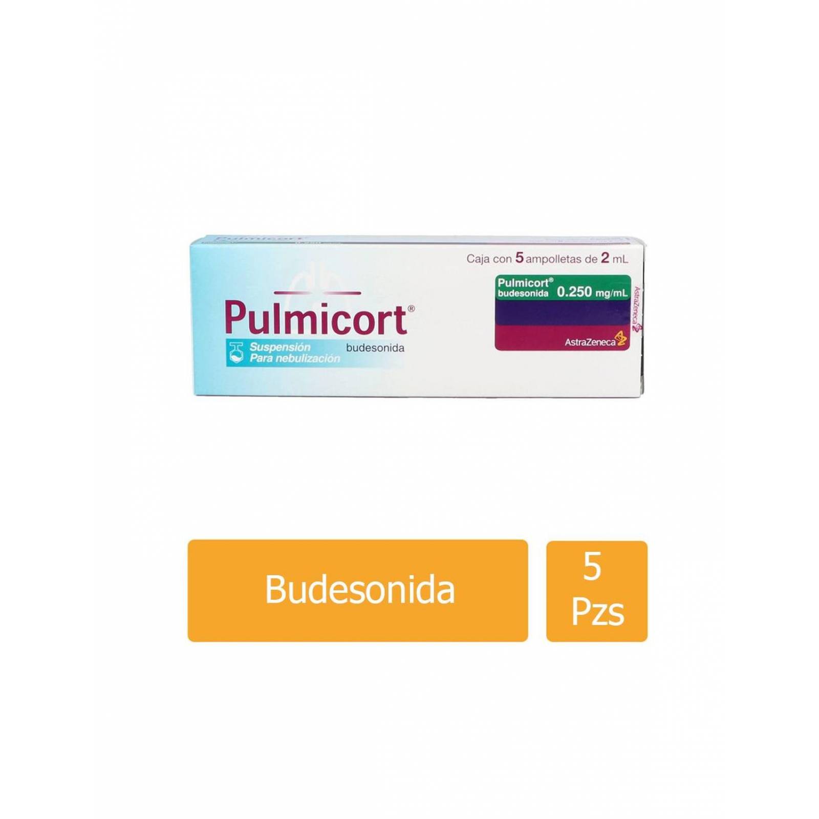 Pulmicort Suspensión 250 mg / mL Caja Con 5 Ampolletas de 2 mL 