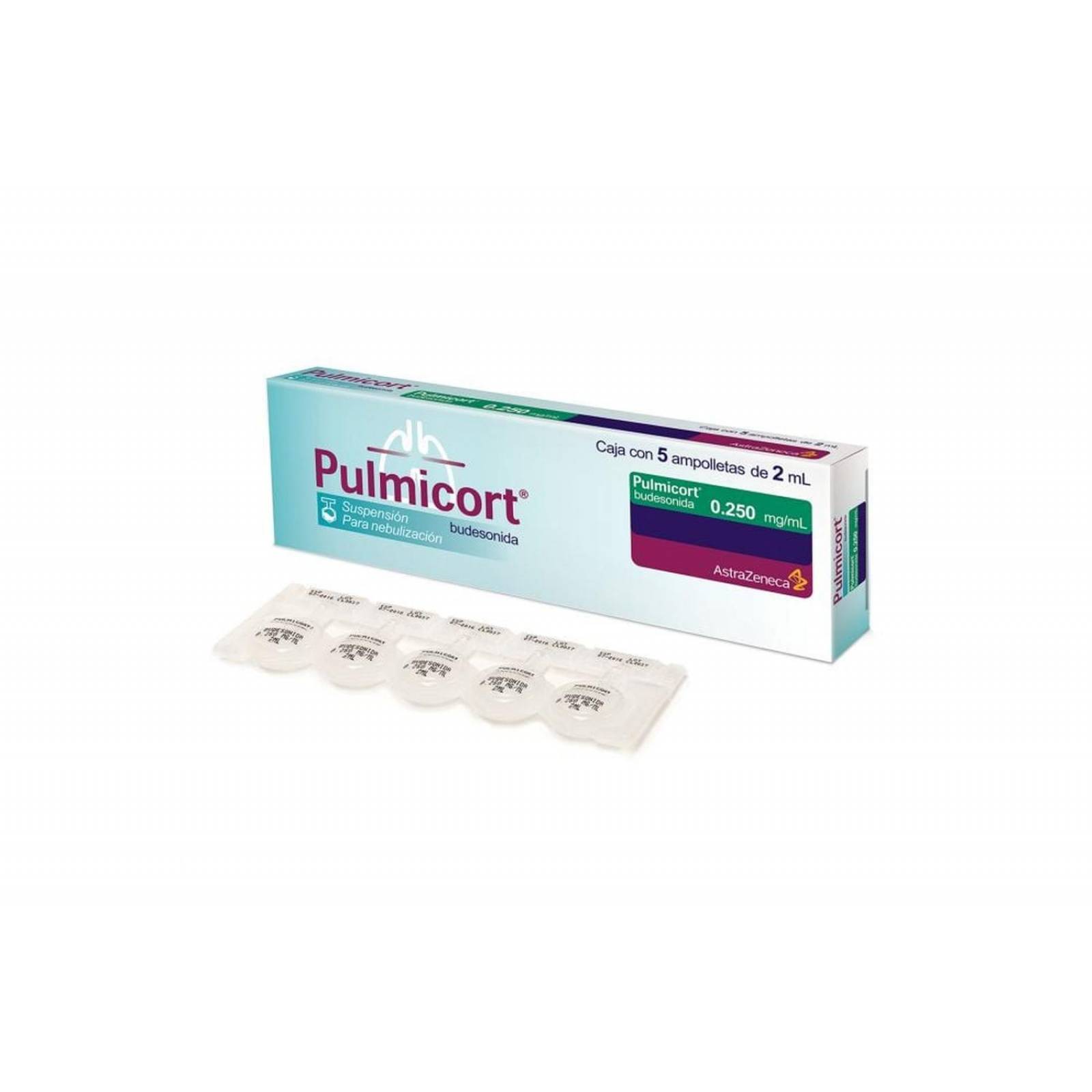 Pulmicort Suspensión 250 mg / mL Caja Con 5 Ampolletas de 2 mL 