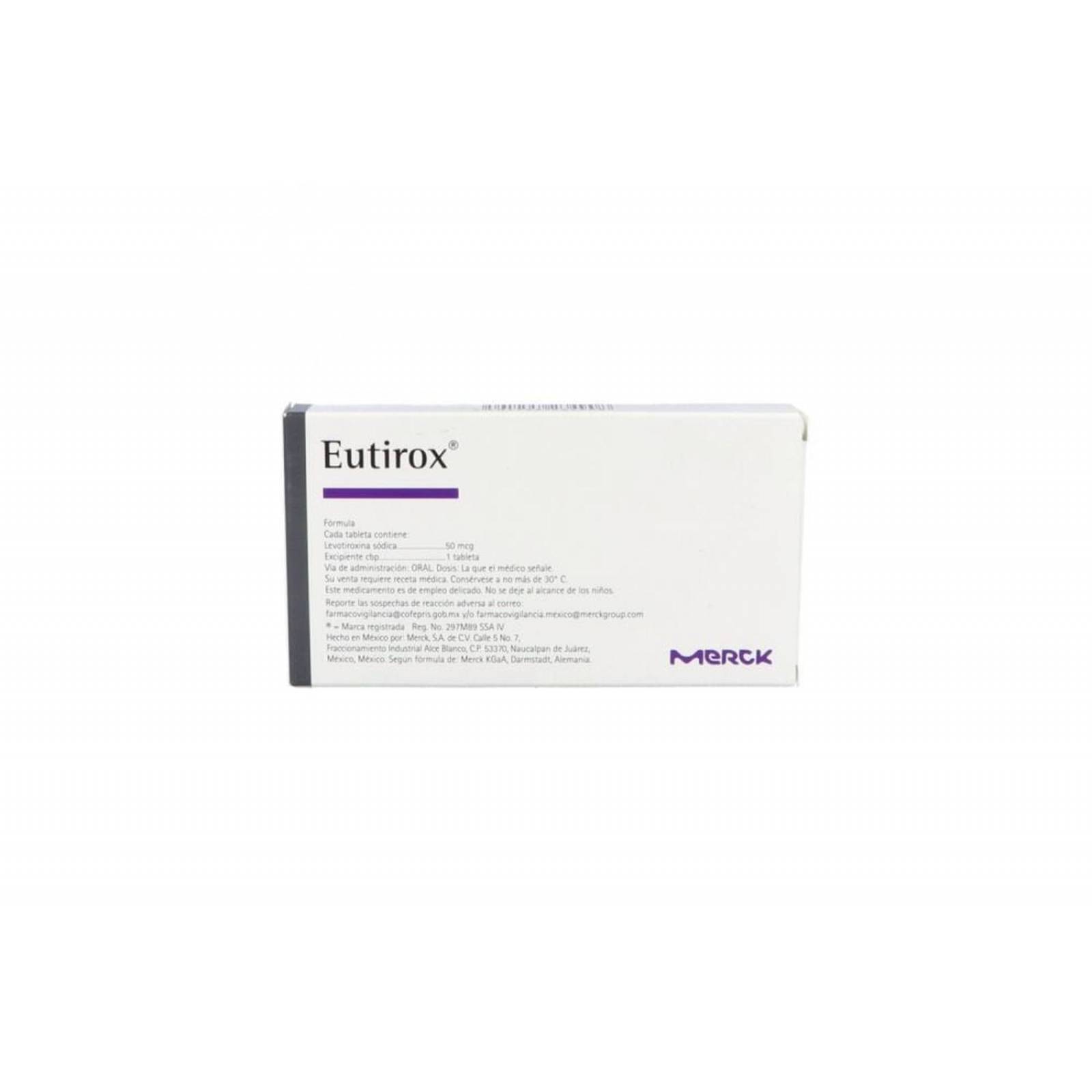 Eutirox 50 Mcg Caja Con 50 Tabletas 