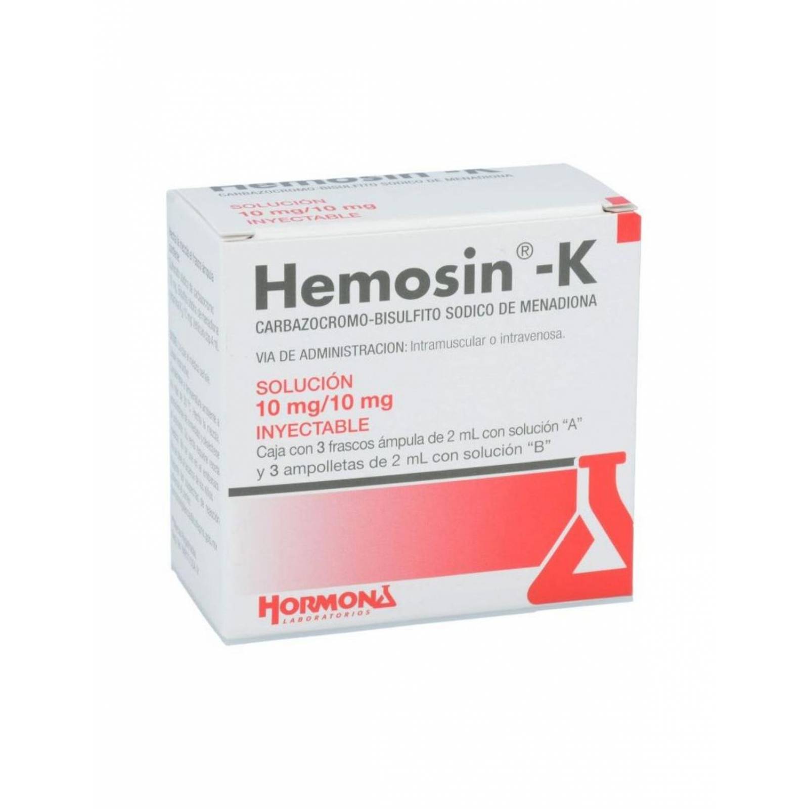 Hemosin K Solución Inyectable 10 mg / 10 mg Caja Con 3 Aplicaciones 