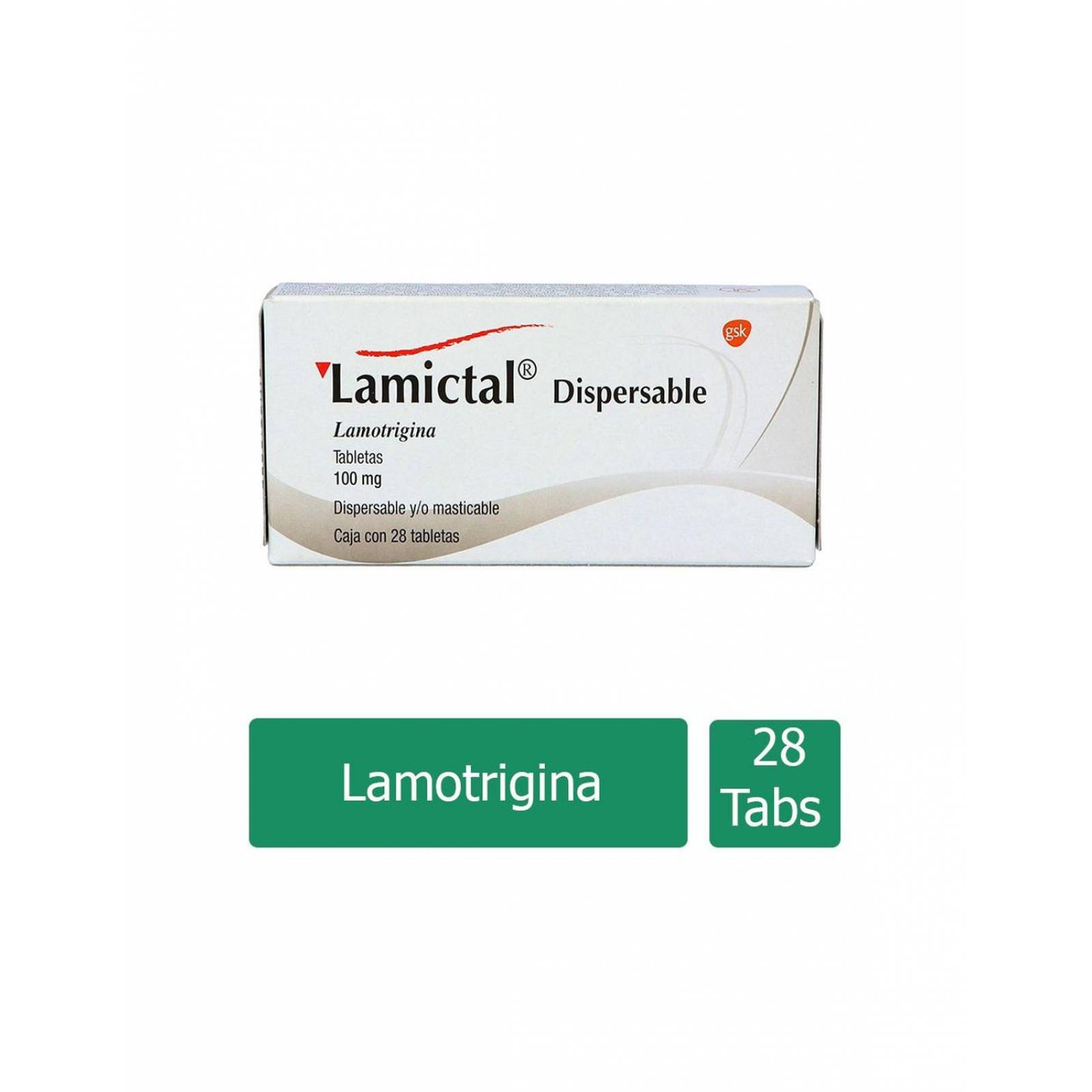 Lamictal 100 mg Caja Con 28 Tabletas 