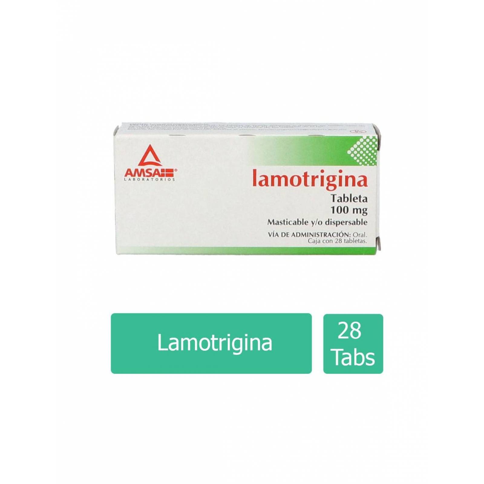 Lamotrigina 100 mg Caja Con 28 Tabletas 