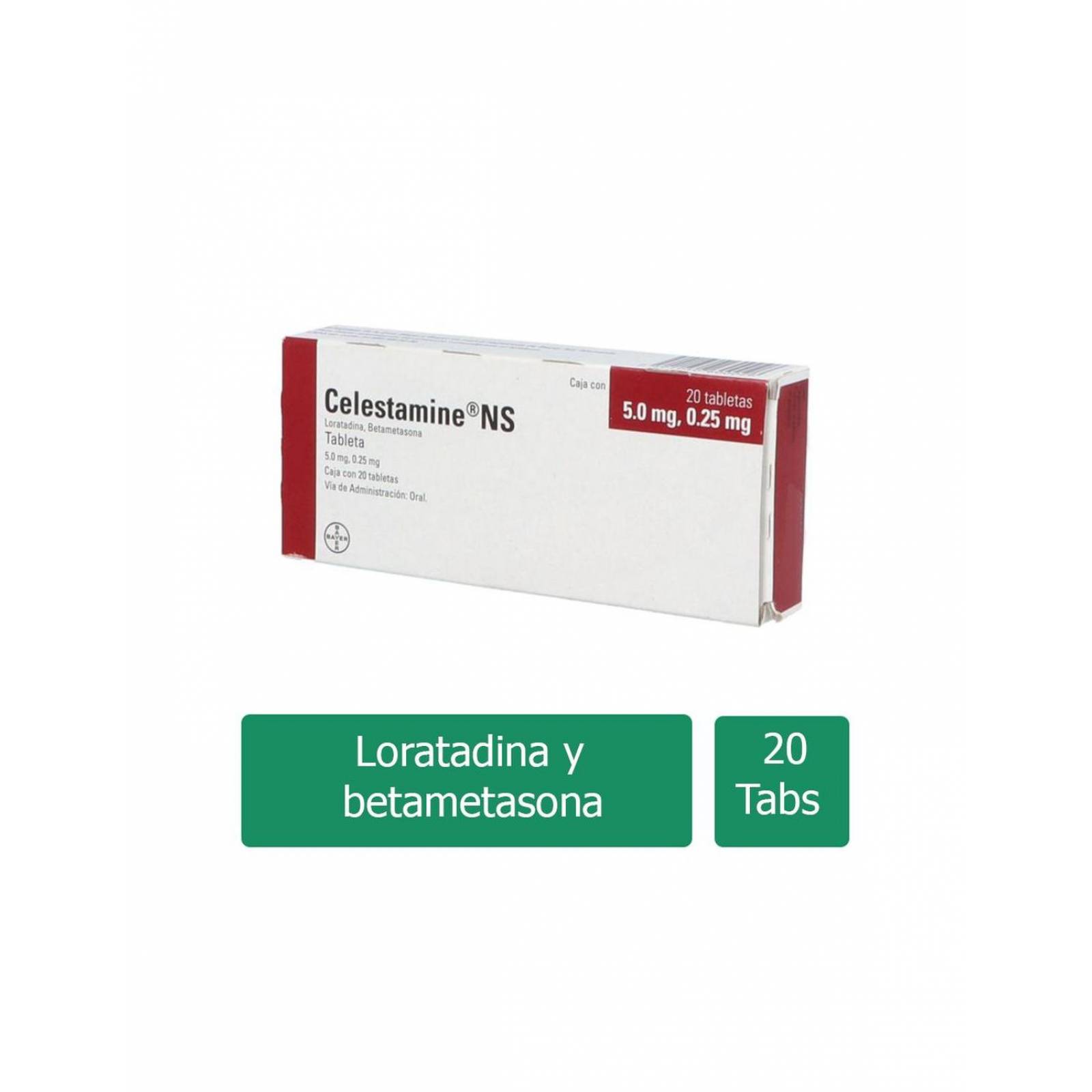 Celestamine NS 5mg/0.25mg Caja Con 20 Tabletas 