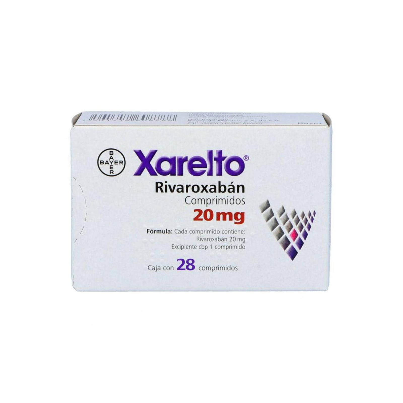 Xarelto 20 mg Caja Con 28 Comprimidos - RX 