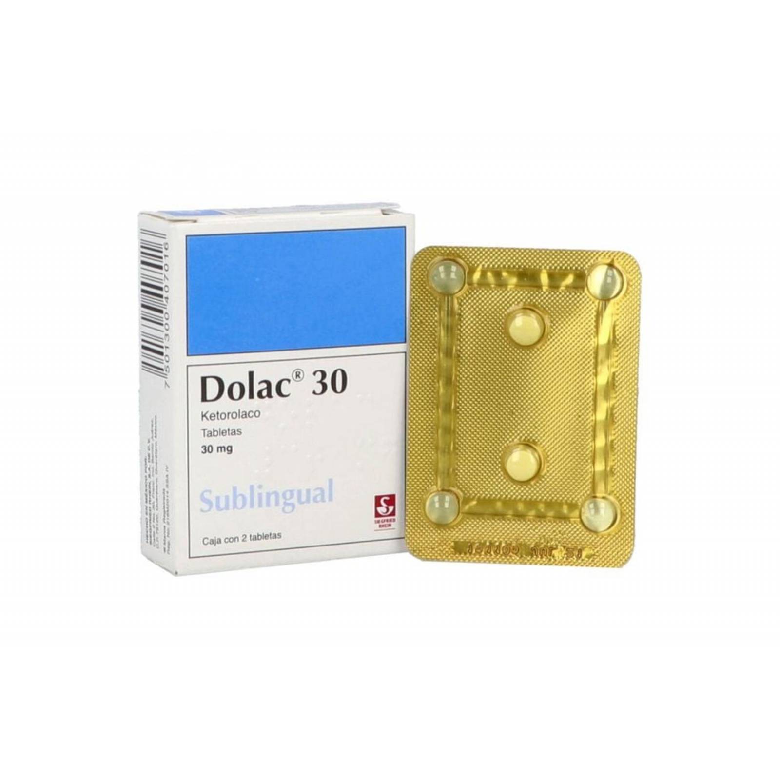 Dolac 30 Mg Caja X 2 Tabletas Sublinguales 