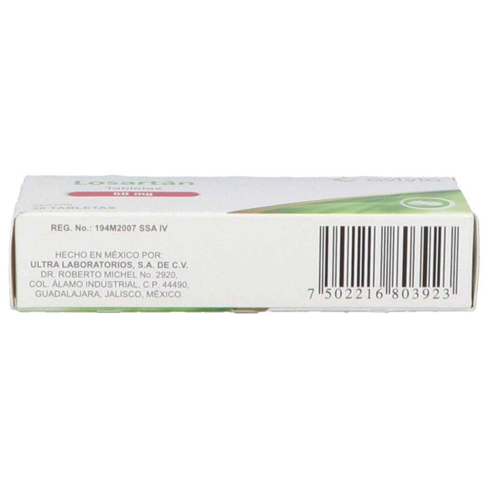Losartán 50 mg 30 Comprimidos 