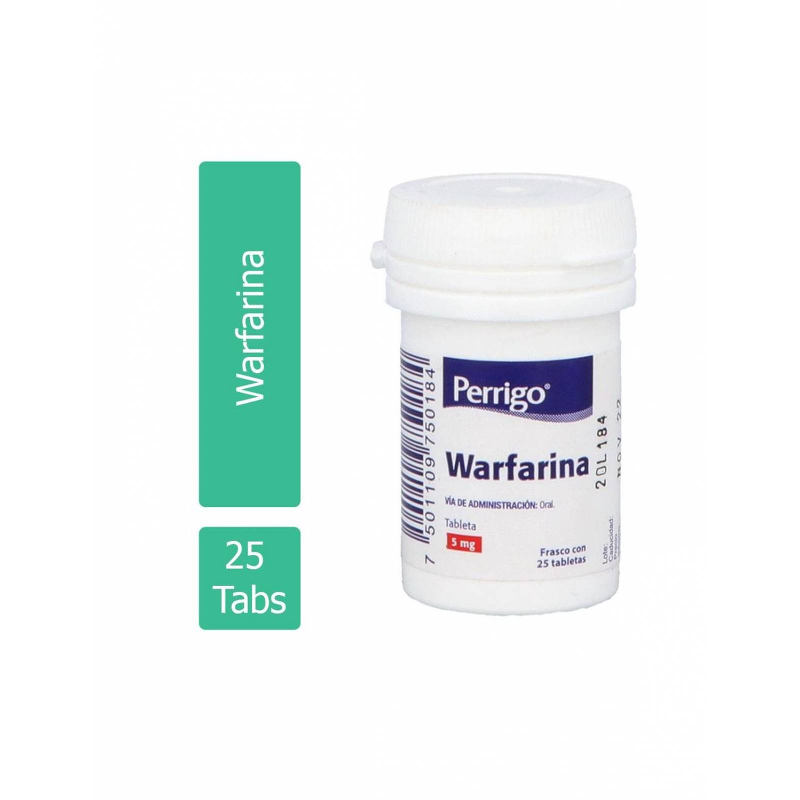 Warfarina 5 Mg Frasco Con 25 Tabletas - RX 