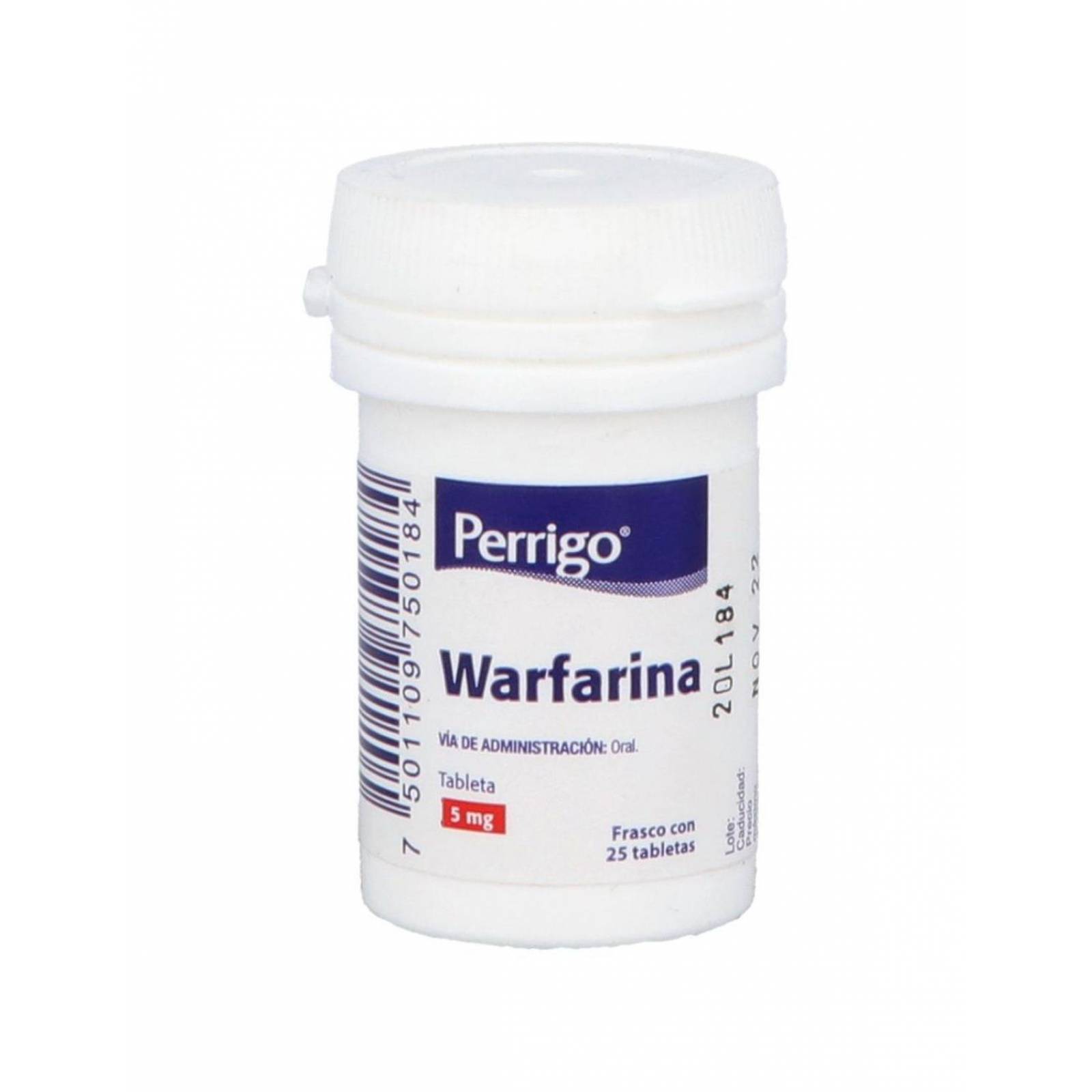 Warfarina 5 Mg Frasco Con 25 Tabletas - RX 