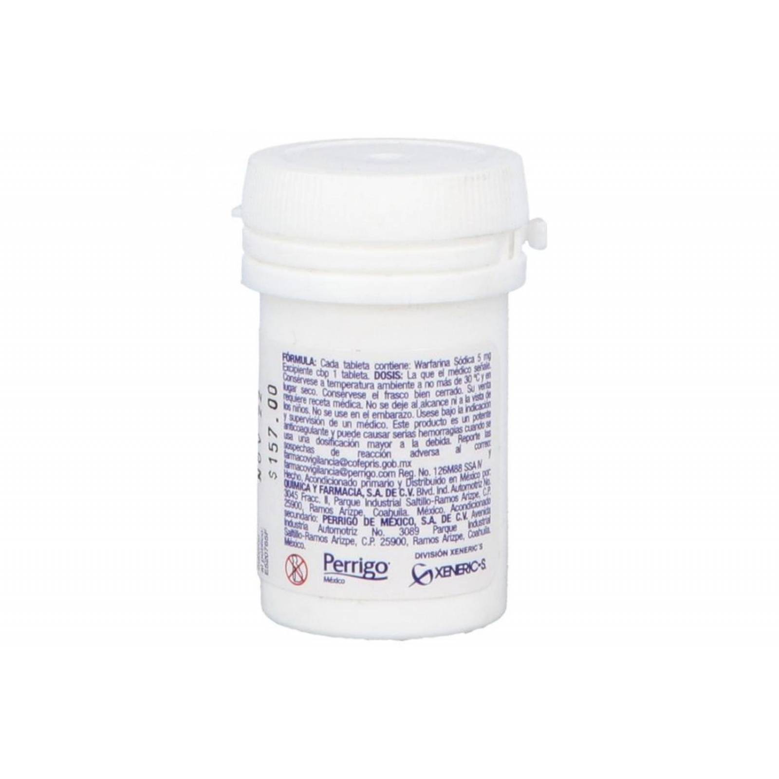 Warfarina 5 Mg Frasco Con 25 Tabletas - RX 