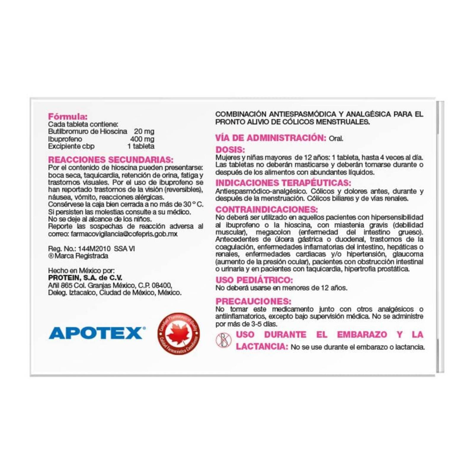 Espadiva 20 mg/400 mg Caja Con Blister Con 10 Tabletas 