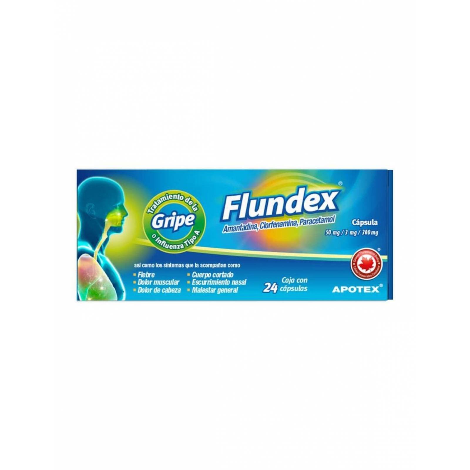 Flundex 50 mg/3 mg/300 mg Caja Con Blíster Con 24 Cápsulas 