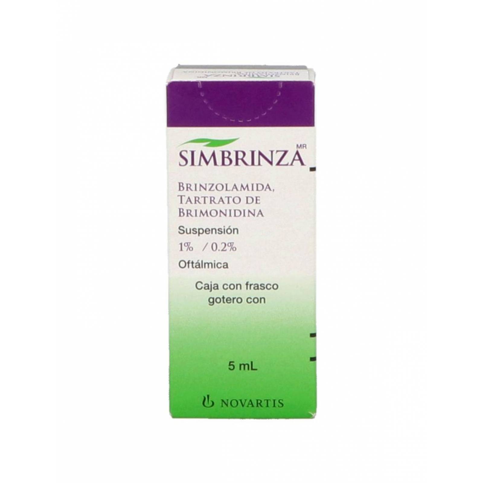 Simbrinza 1 mg / 0.2% Suspensión Oftalmica Caja Con Frasco Gotero 5 mL 
