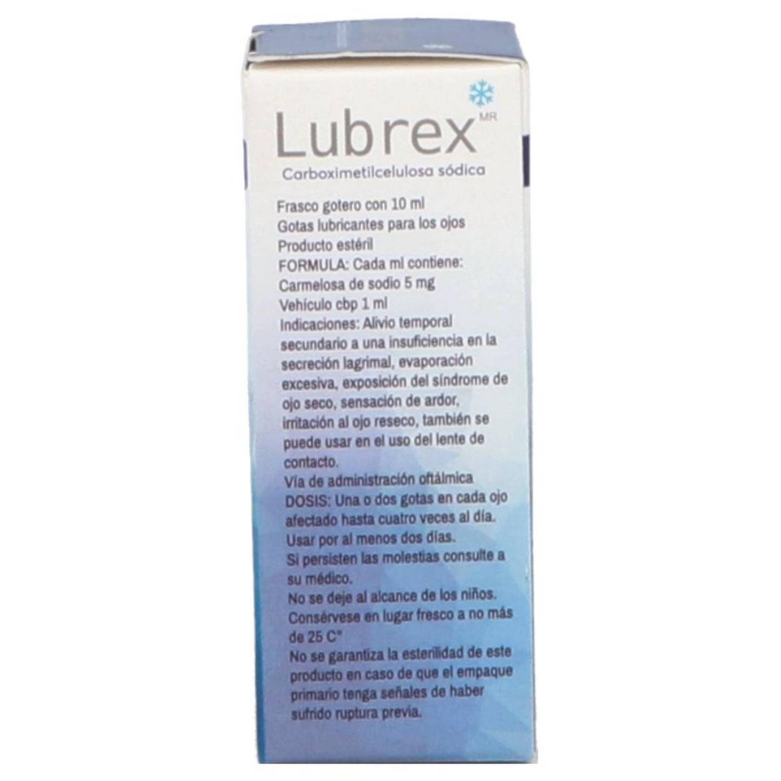 Lubrex 0.5% Solución Oftálmica Caja Con Frasco Gotero Con 10 mL