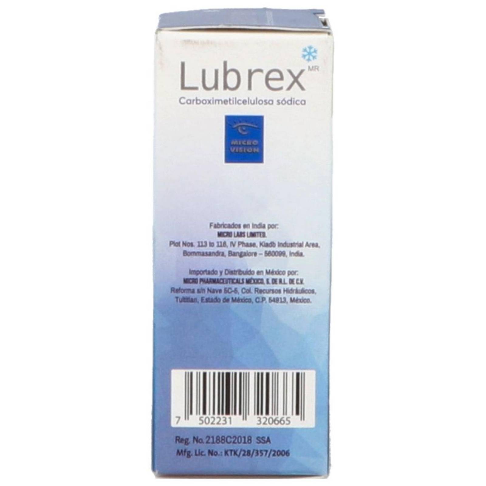 Lubrex 0.5% Solución Oftálmica Caja Con Frasco Gotero Con 10 mL
