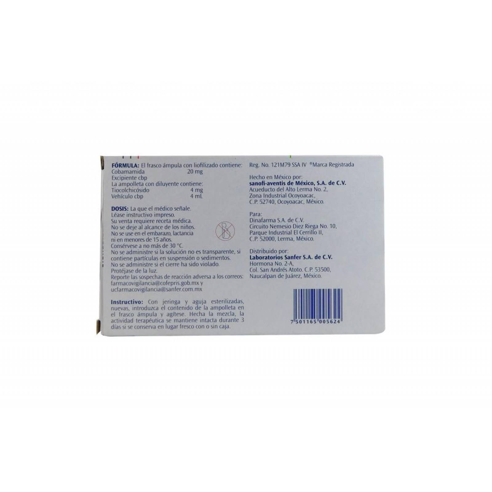 Neuroflax 20mg/4mL Caja x 3 ámpulas + 3 ampolletas con Diluyente. 