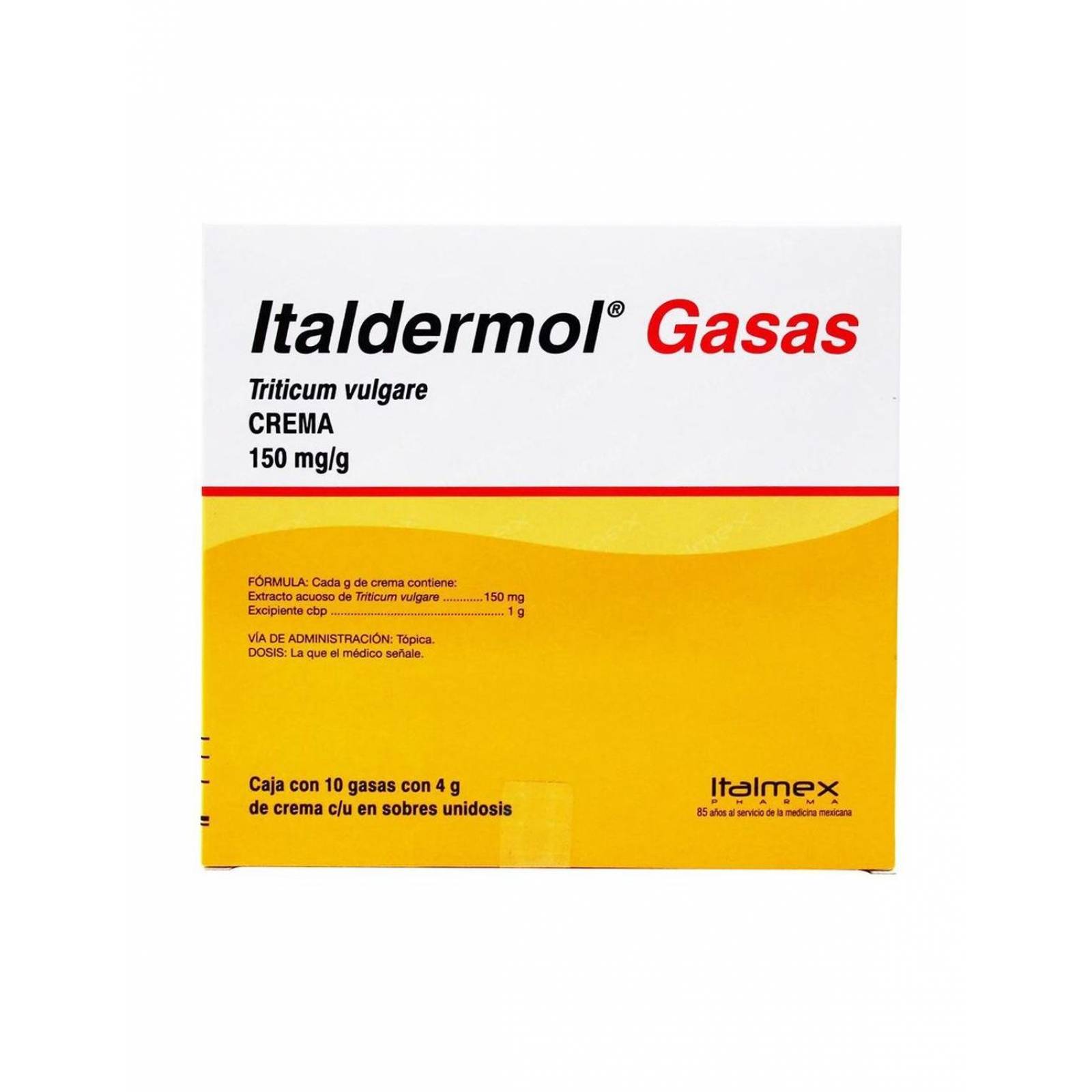 Italdermol Gasas 4g Caja Con 10 Sobres De Crema 