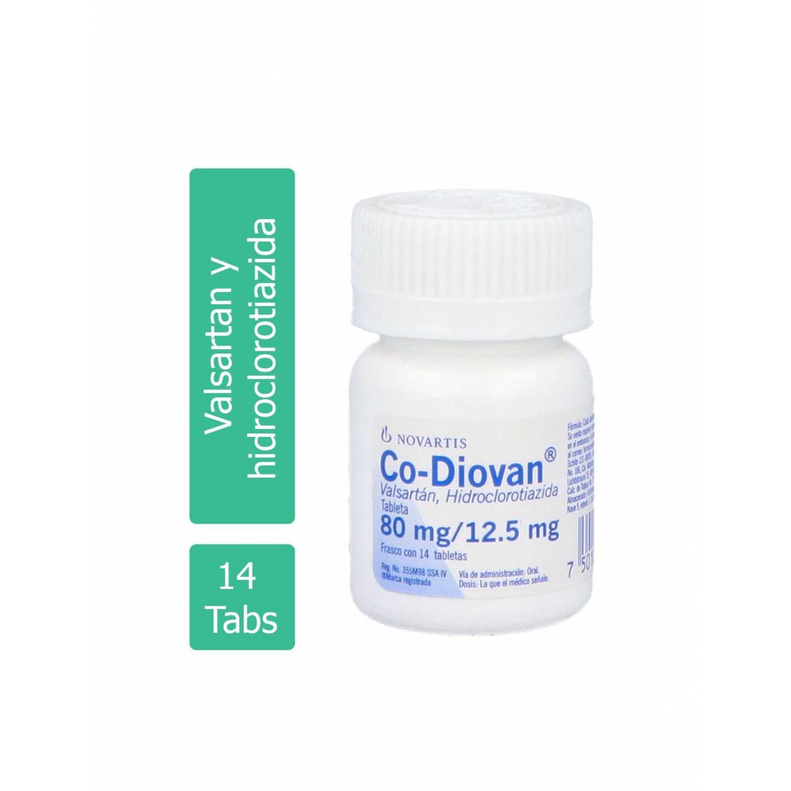Co Diovan 80 mg/12.5 mg Frasco Con 14 Tabletas 