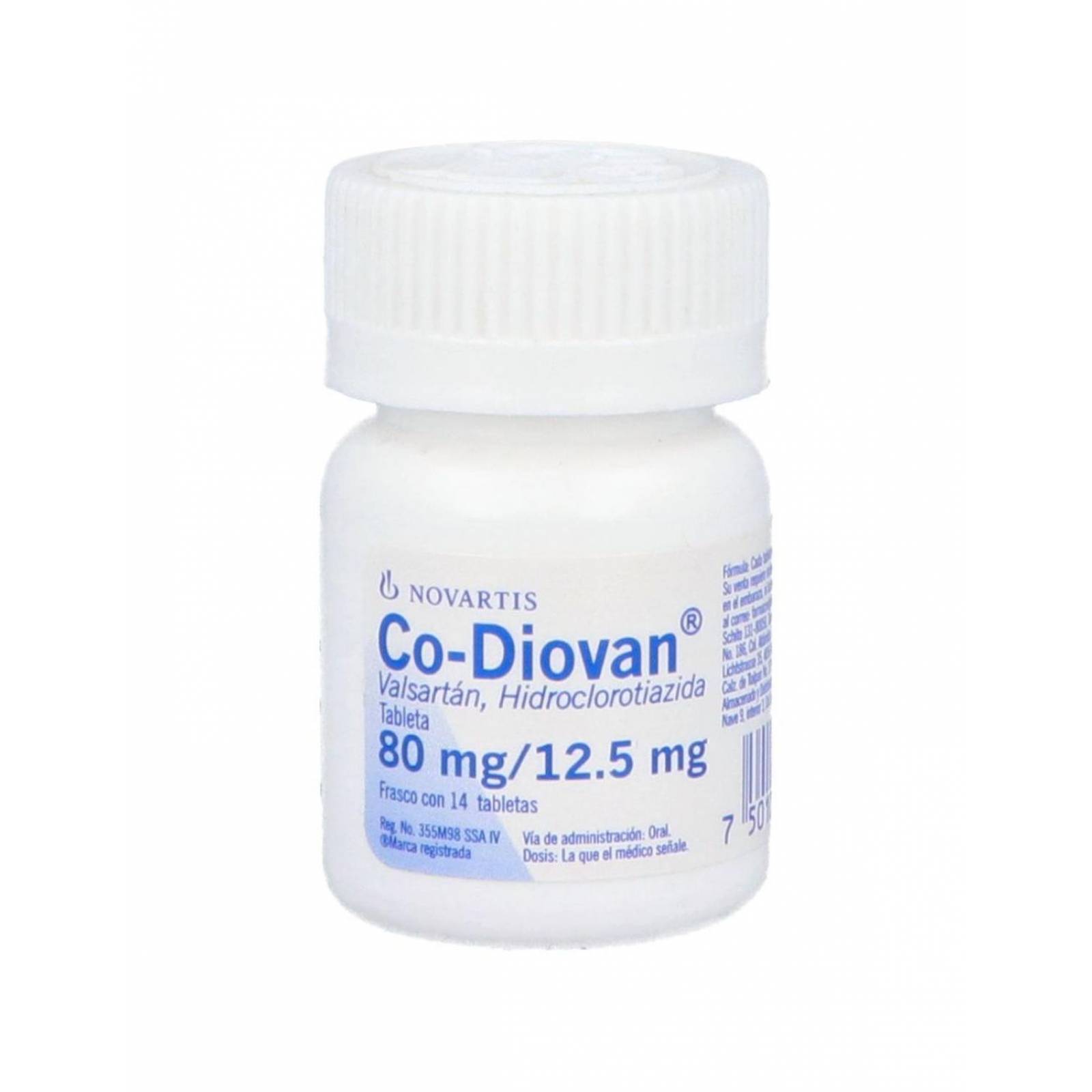 Co Diovan 80 mg/12.5 mg Frasco Con 14 Tabletas 
