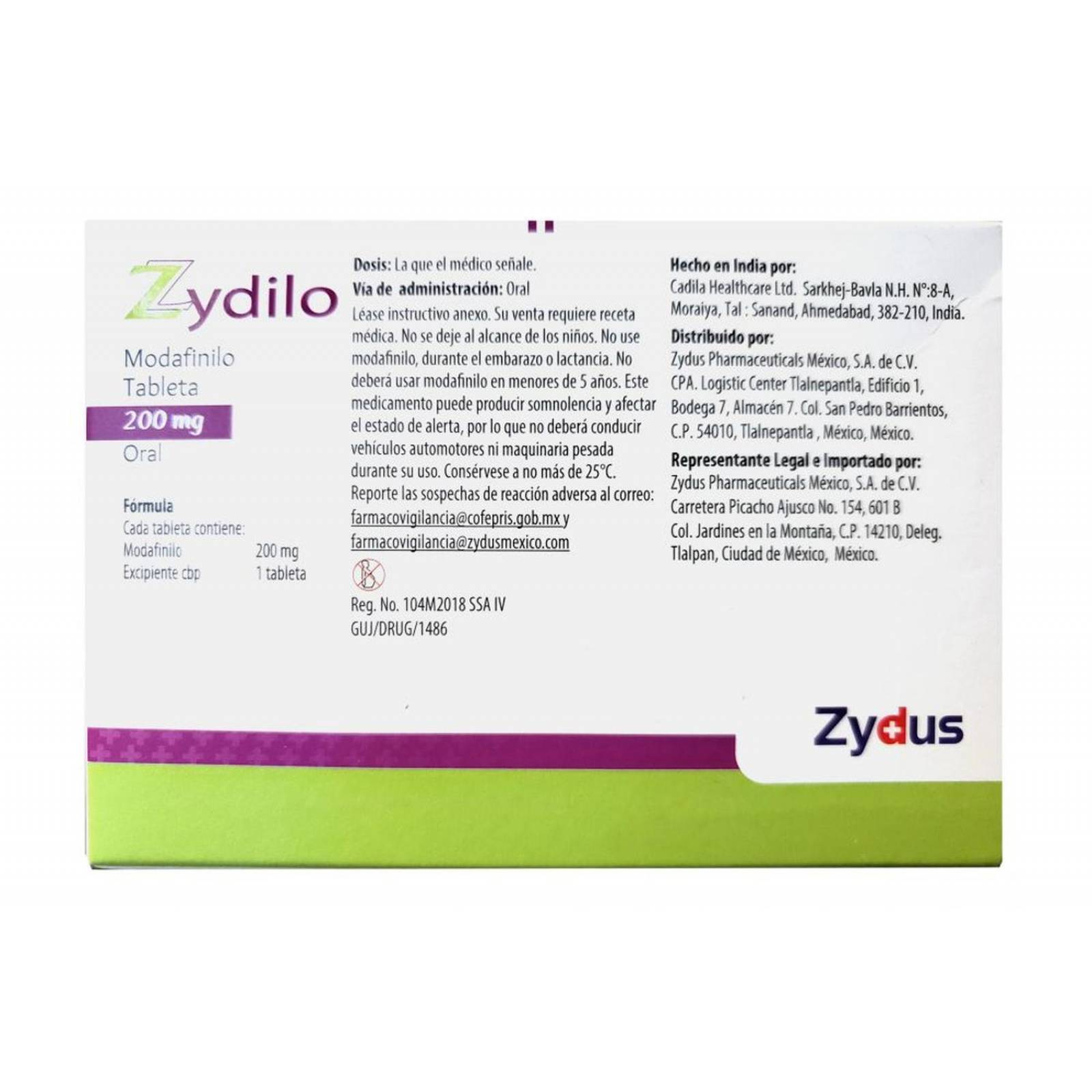Zydilo 200 mg Caja Con 28 Tabletas 