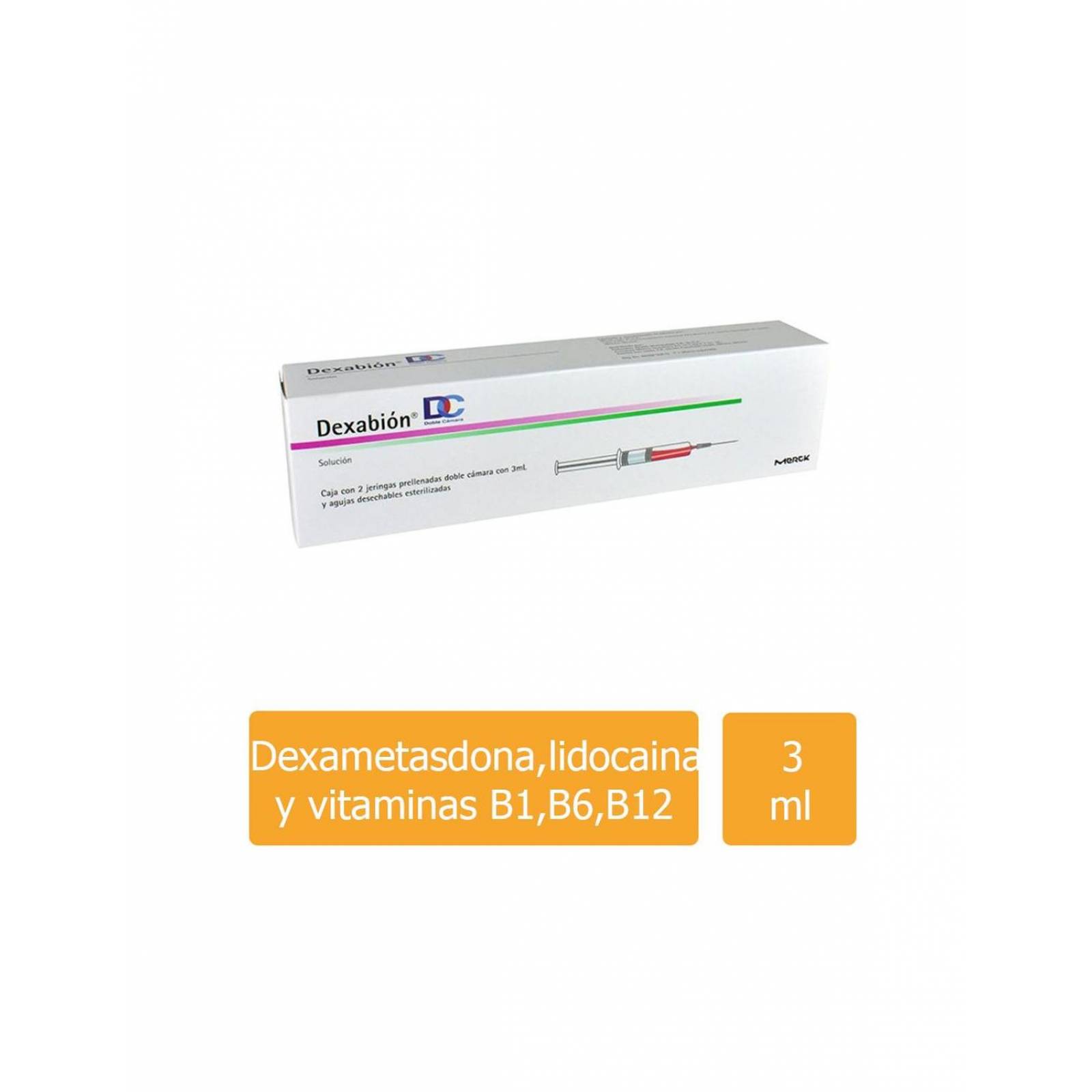 Dexabion DC Doble Cámara Inyectable Caja Con 2 Jeringas Prellenadas De 3 mL - RX 