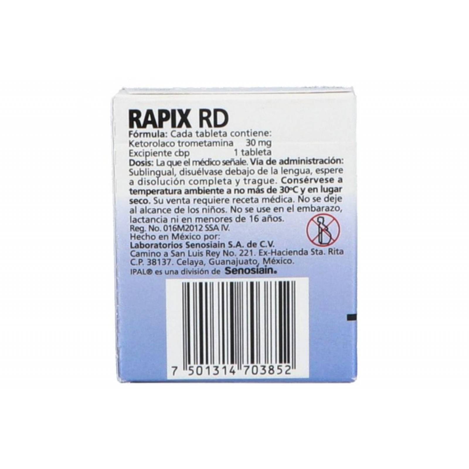 Rapix RD 30 mg Caja Con 4 Tabletas Sublinguales 