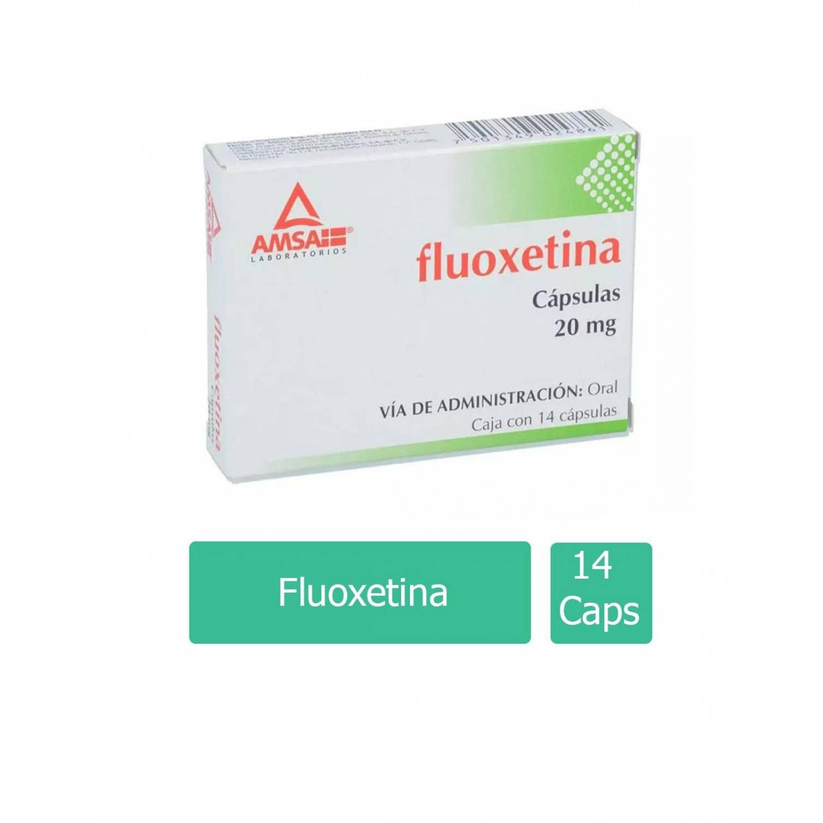 Fluoxetina 20 mg Caja Con 14 Cápsulas 